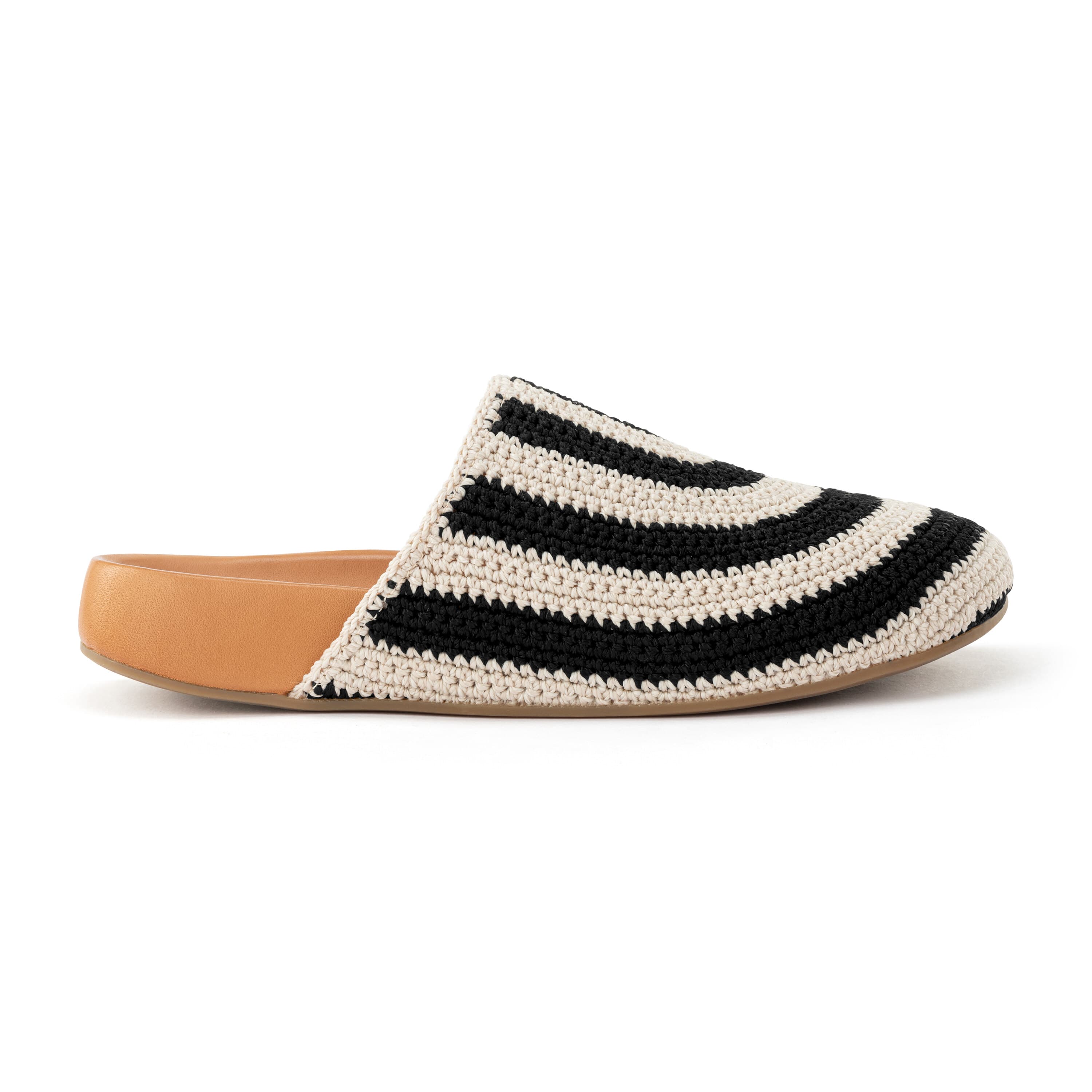 Bolinas Clog Hand Crochet Black Stripe - Comfortable & Stylish Women's Slip-On Shoes for Casual Wear, Beach & Home