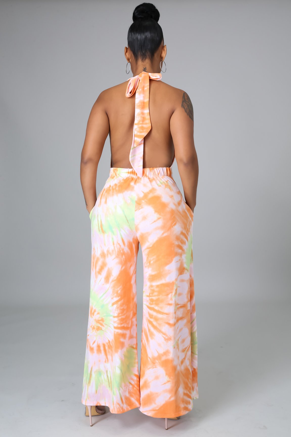 Summer Breeze Jumpsuit for Women - Orange Romper with Pockets | Casual Outfit for Beach, Vacation & Summer Outings