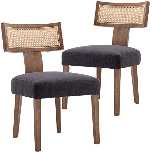 Cane Back, Charcoal Linen