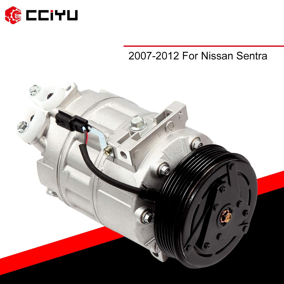 CCiYu AC Compressor Replacement for Nissan Sentra 2.0L 2007-2012 - High Performance Auto Air Conditioning Compressor Assembly - Perfect for Summer Cooling & Auto Repair
