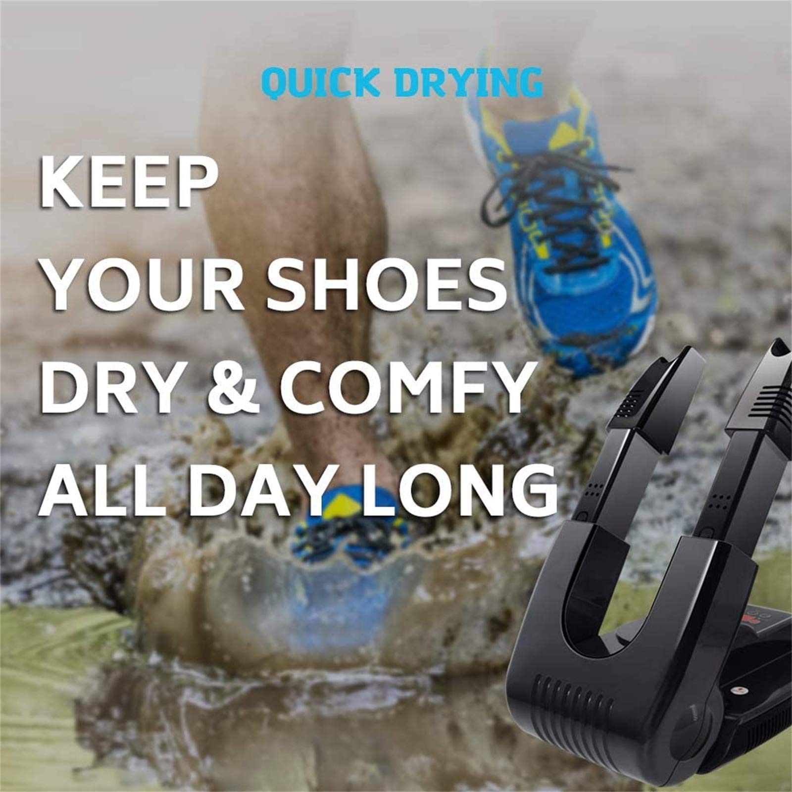 Portable Boot Dryer & Shoe Warmer with Adjustable Rack - Fast Drying for Shoes, Boots, Gloves, Hats & Socks | Folding Design with Timer & Heat Blower | Perfect for Skiing, Hiking, Snowboarding & Winter Sports
