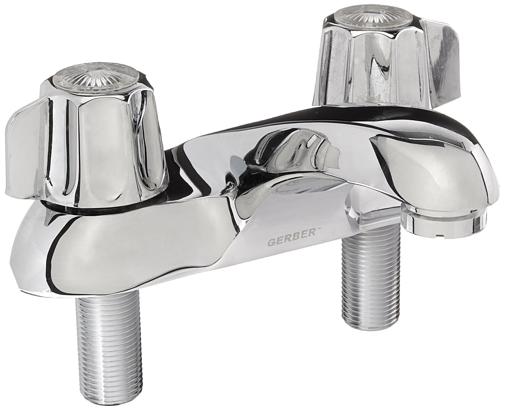 Gerber 3-Hole Bathroom Faucet with Hot/Cold Indicators - Chrome Sink Faucet for Lavatory & Utility Use