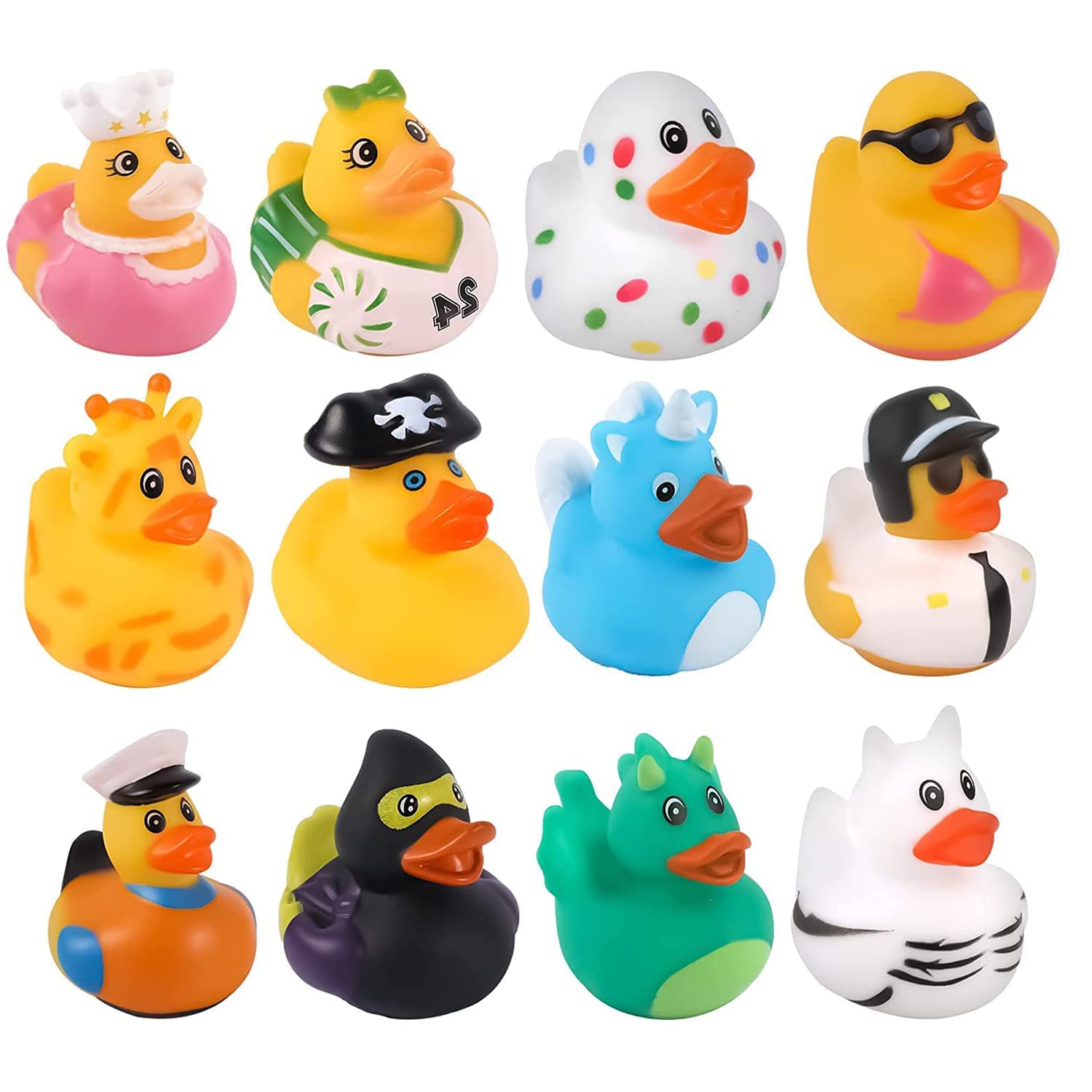 12 Pack Rubber Duck Bath Toys - Cute Rubber Ducks for Kids, Baby Showers, Birthday Parties | Perfect for Bathtime, Classroom Rewards, Pool & Beach Fun | BPA-Free Bathing Toys for Toddlers & Infants