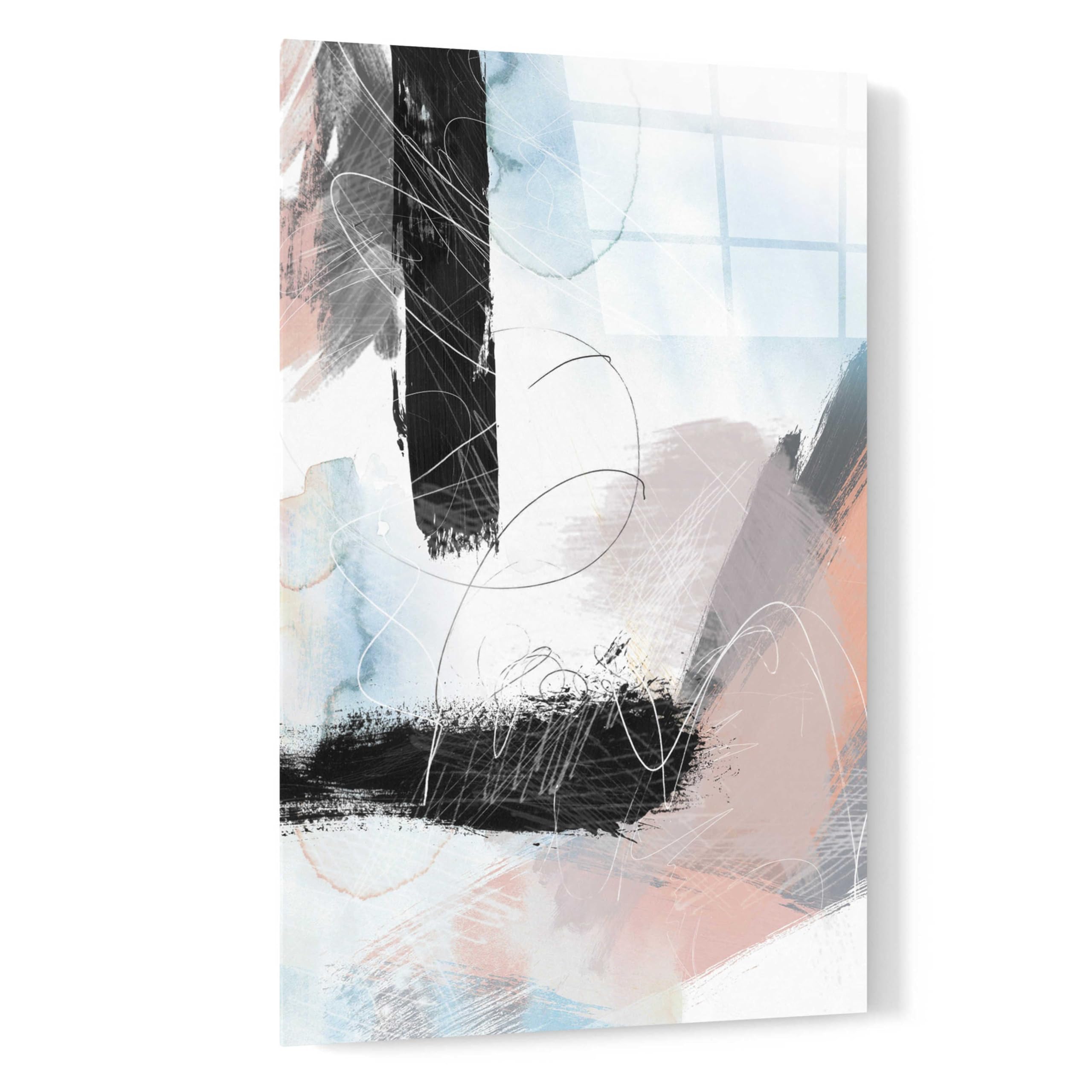 Abstract Blush No. 1 Acrylic Glass Wall Art by Louis Duncan-He - 16x24 Inches Modern Home Decor for Living Room, Bedroom & Office