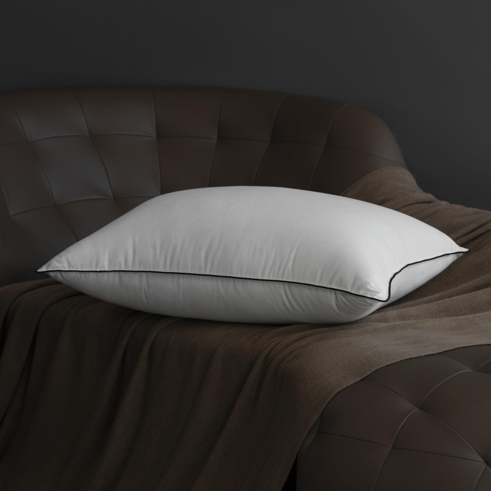 MAXICOZY Down Fiber Pillow Standard Size - 3-Chamber Bed Pillow (20