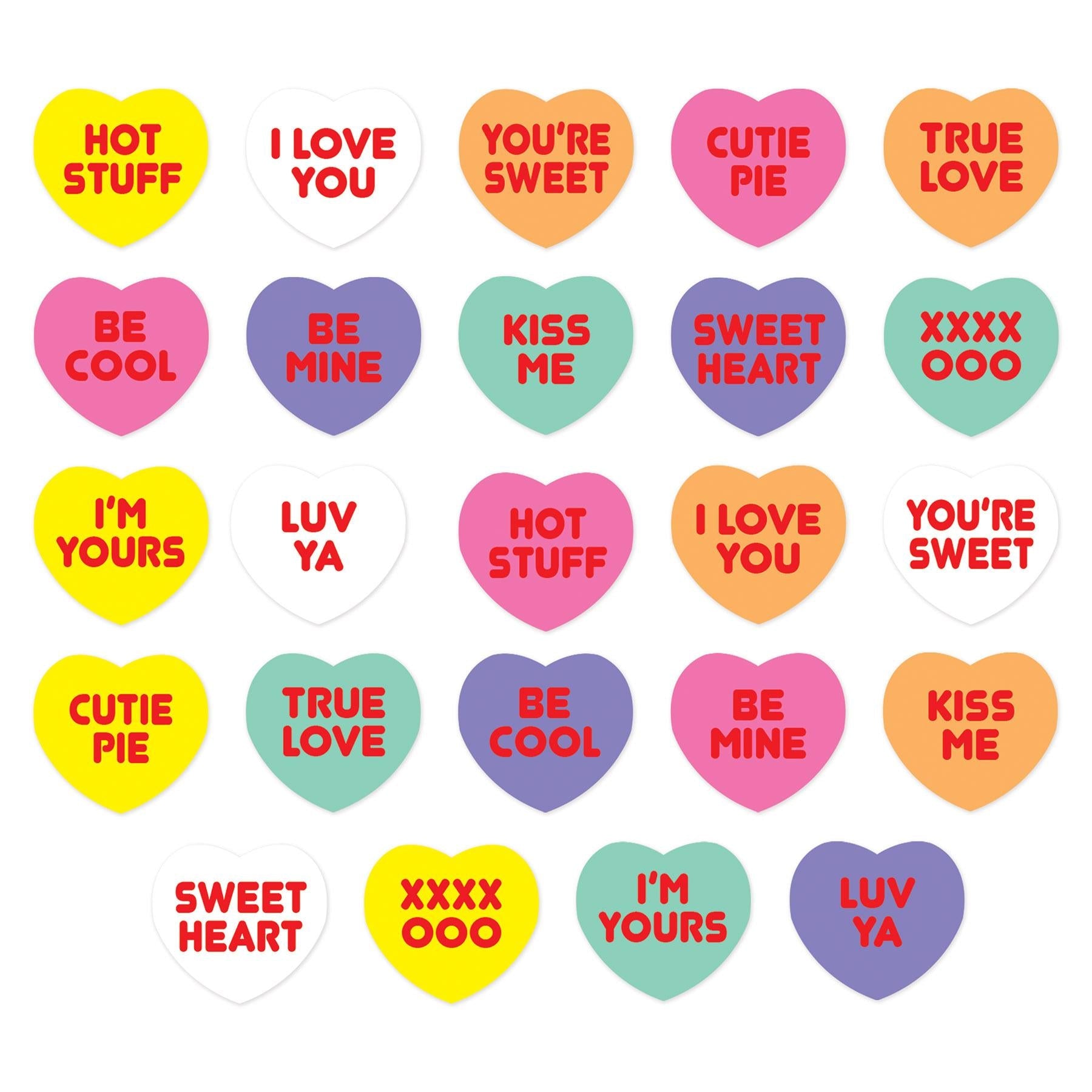 12 Packs Beistle Valentine's Day Candy Heart Stickers (4/Pack) - Perfect for Classroom Treats, Party Favors & DIY Crafts