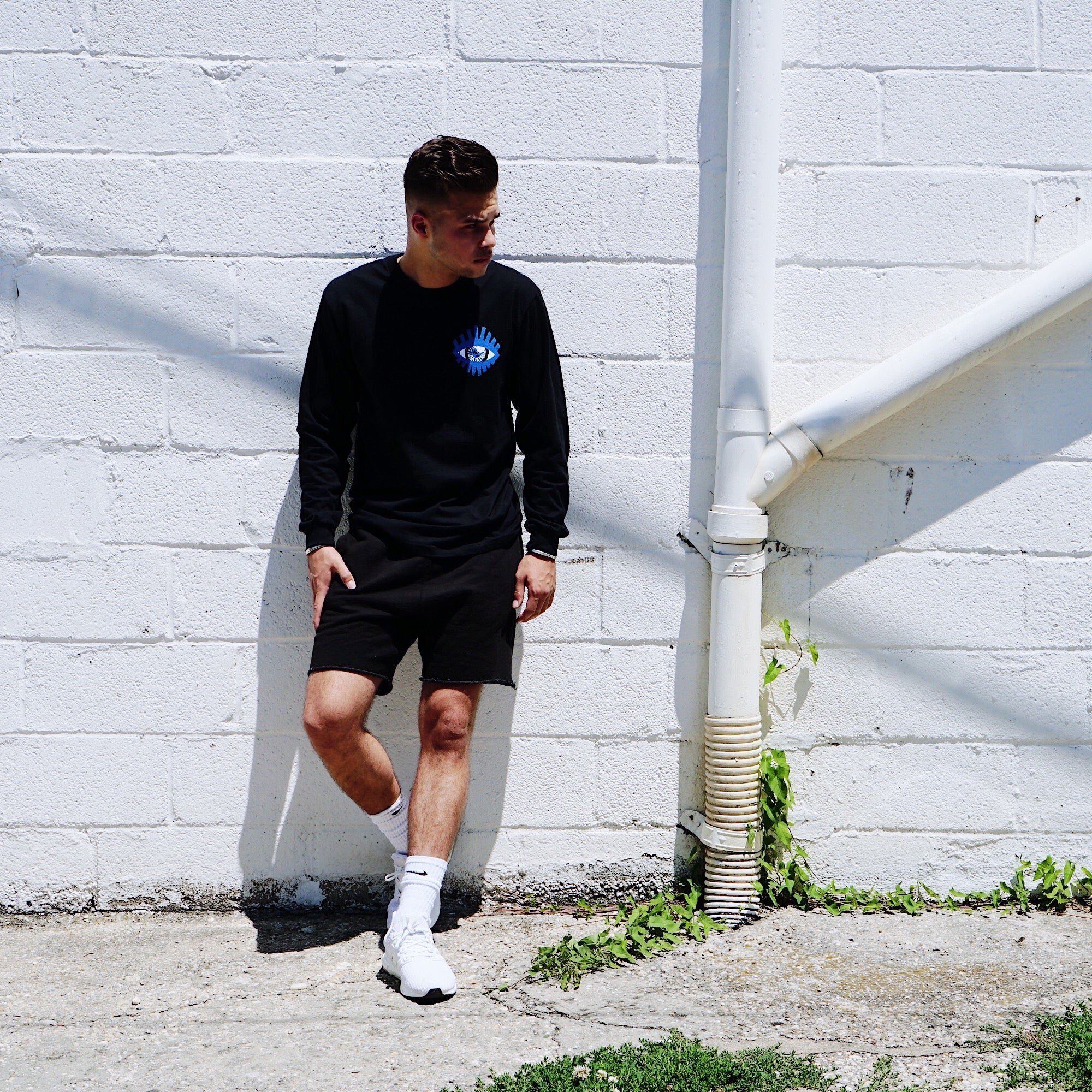 MIDFLD x Geoff Gouveia VISION Black Long Sleeve T-Shirt for Men - Stylish Casual Wear for Street Fashion & Everyday Outfits