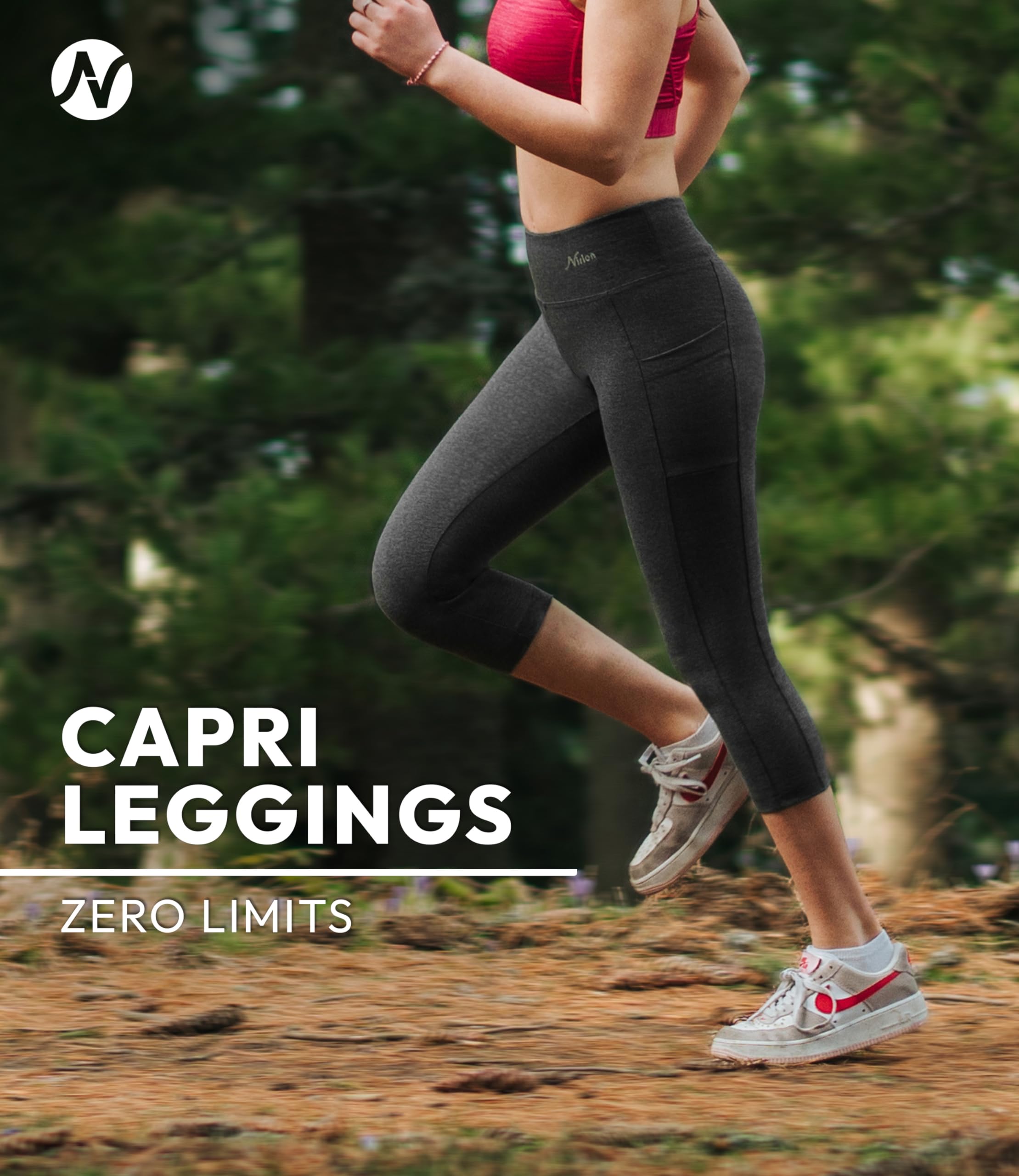Breathable High Waisted Capri Leggings for Women with Pockets - Nirlon Yoga Pants for Running, Workout & Casual Wear