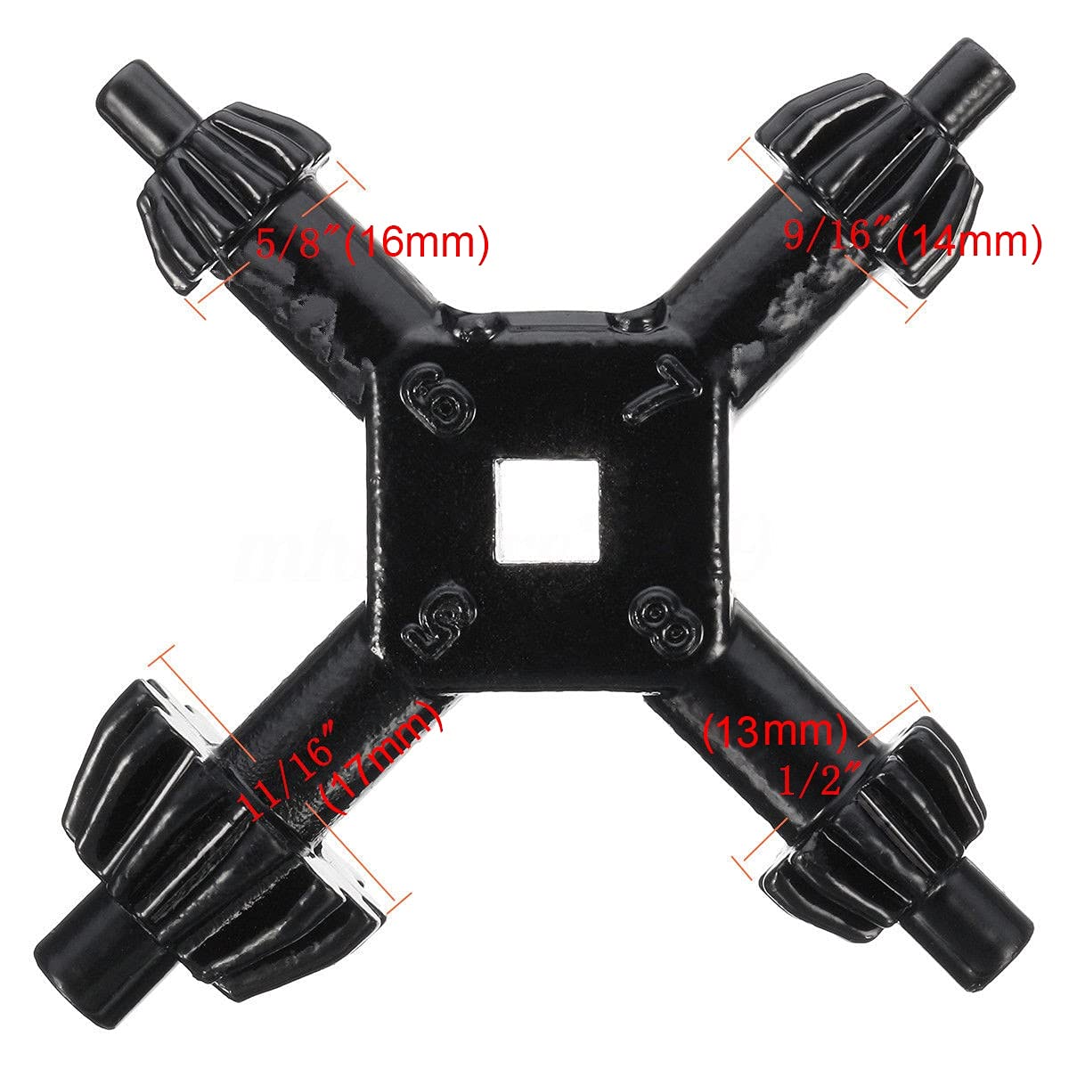 Durable Carbon Steel 4 Way Drill Press Chuck Key Replacement - Fits 1/2
