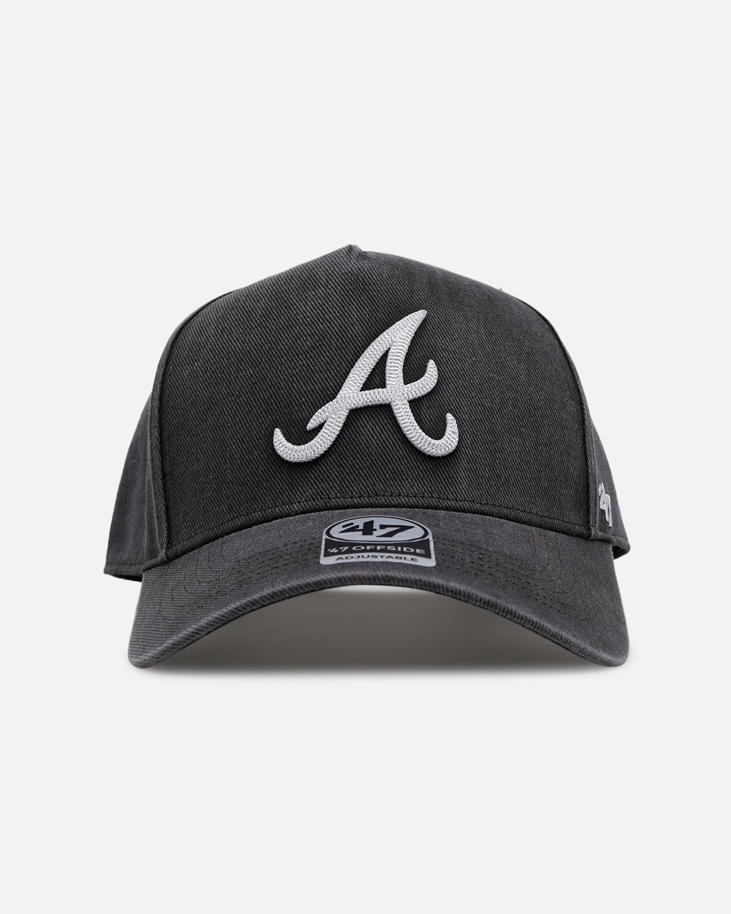 47 Brand Atlanta Braves 'Washed Black' Snapback Hat - Adjustable Baseball Cap for Men & Women - Perfect for Sports Games, Casual Wear & Fan Collections