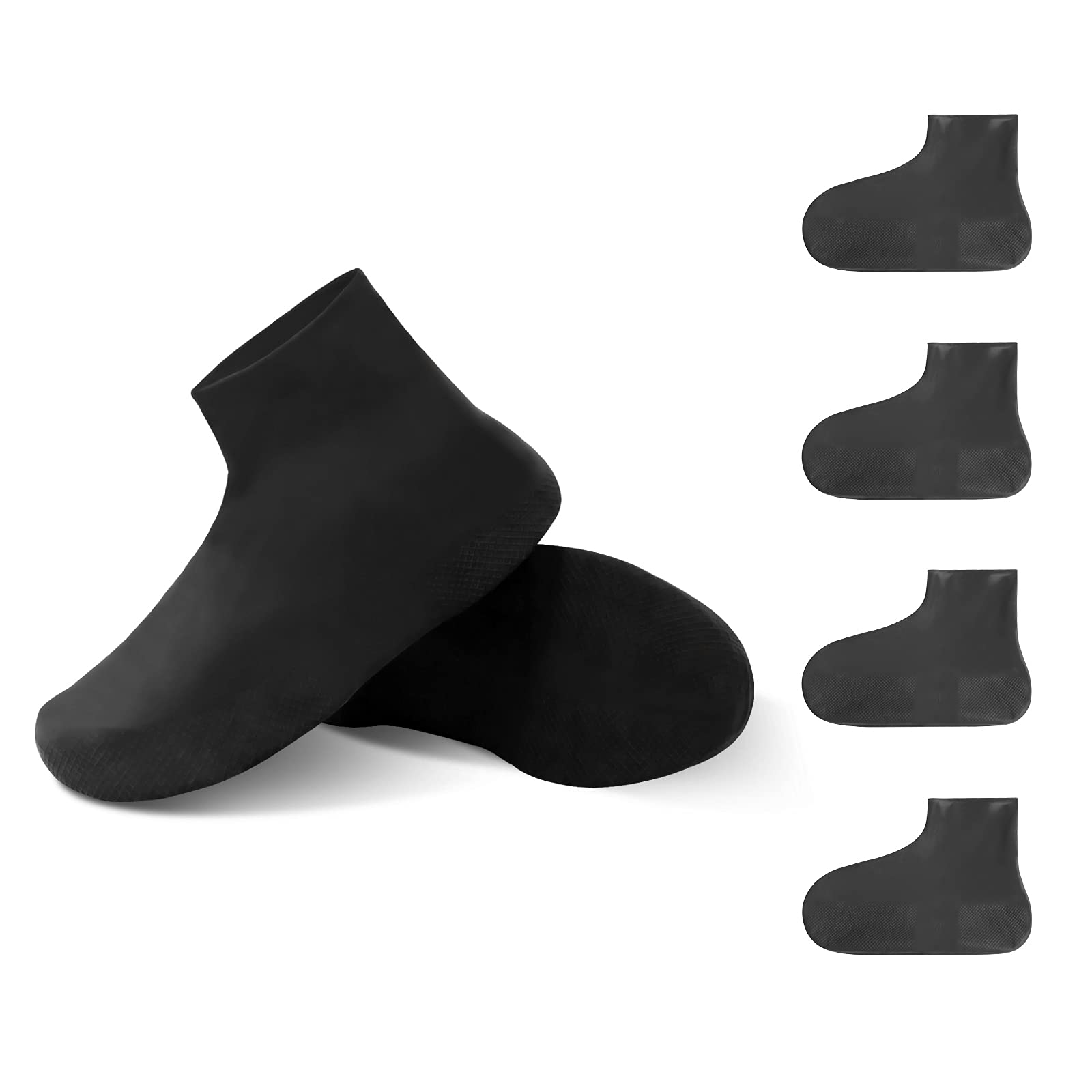 Waterproof Shoe Covers for Men & Women - Reusable Silicone Shoe Protectors, Durable & Non-Slip Rain Boot Covers for Walking in Rain, Snow, Car Washing, Camping & Outdoor Activities