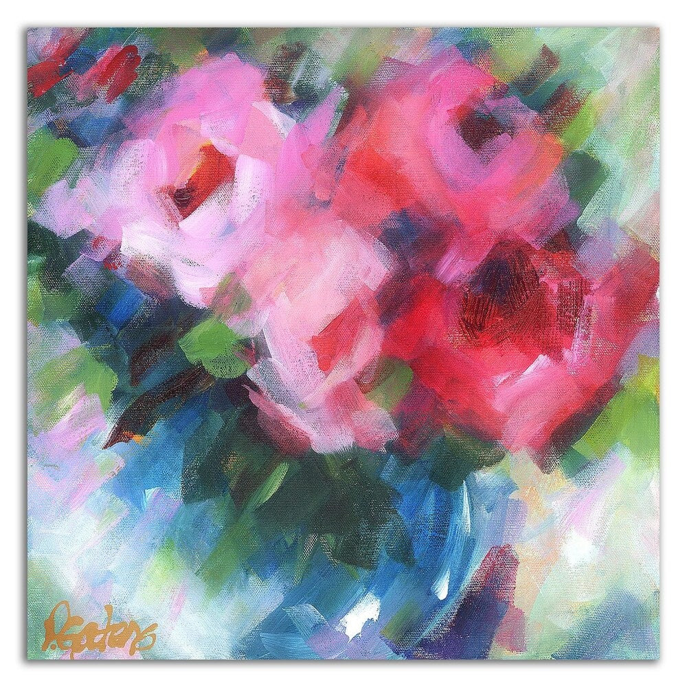 Big Pinks by Pamela Gatens - Stunning Floral Canvas Wall Art Print, Ready to Hang - Perfect for Living Room, Bedroom & Office Decor