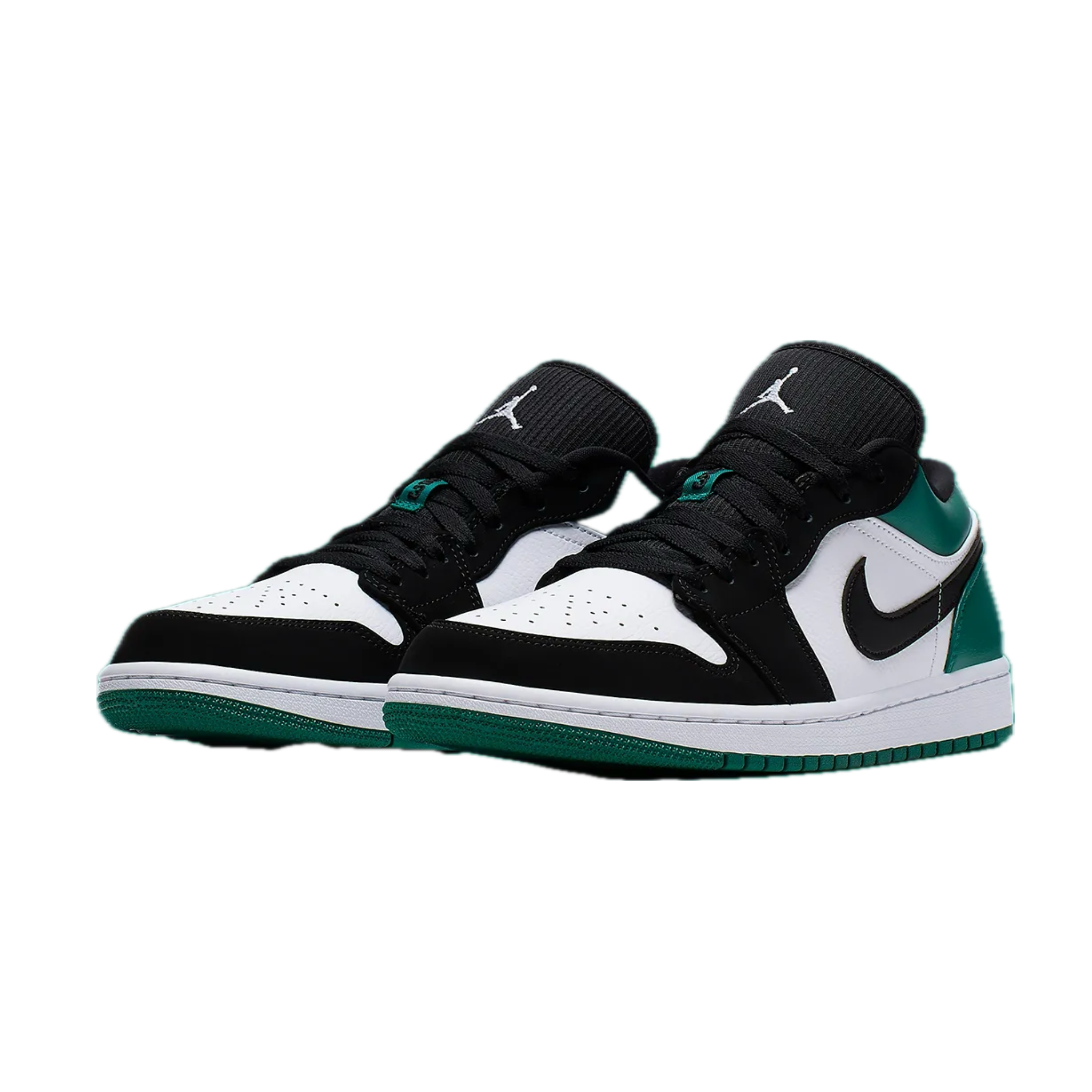Air Jordan 1 Low GS Sneakers - Mystic Green, White & Black Basketball Shoes for Kids | Perfect for School, Sports & Casual Wear