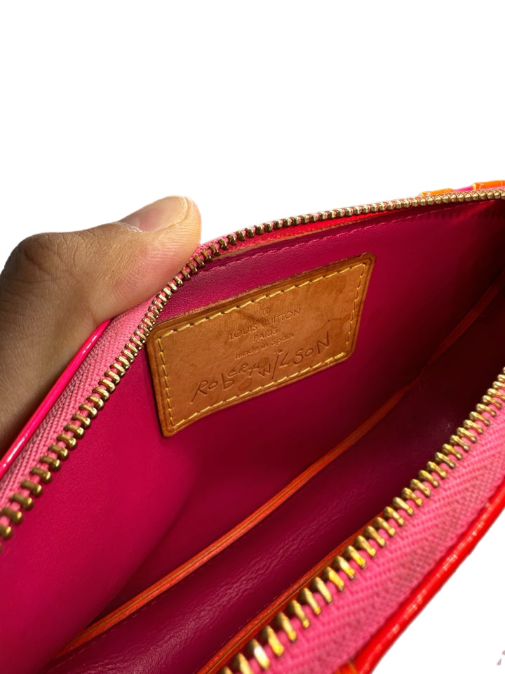 Authentic Louis Vuitton Robert Wilson Lexington Fluo Rose Vernis Pochette Bag - Luxury Designer Clutch for Women, Perfect for Evening Parties & Special Occasions