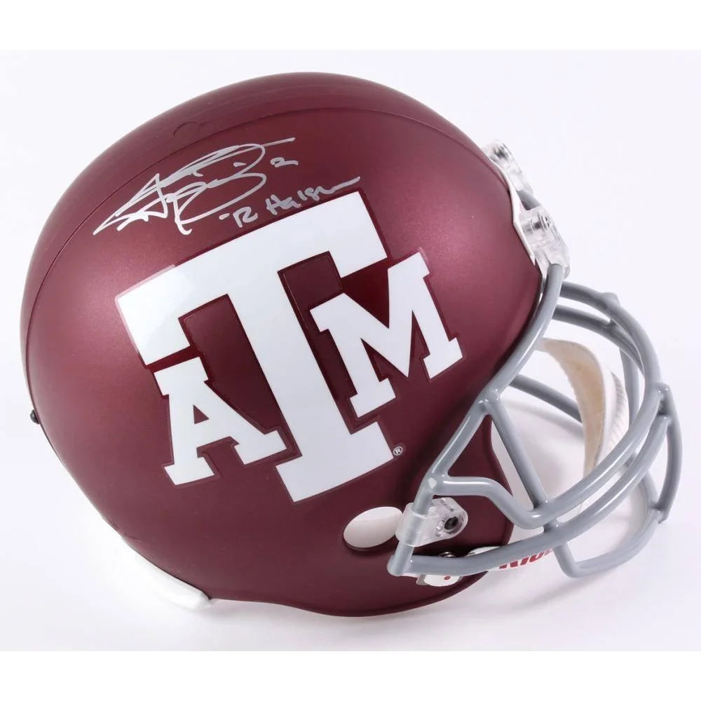 Johnny Manziel Autographed Texas A&M Football Helmet with Heisman Inscription - JSA Certified COA - Perfect for Sports Memorabilia Collectors & Aggies Fans Display