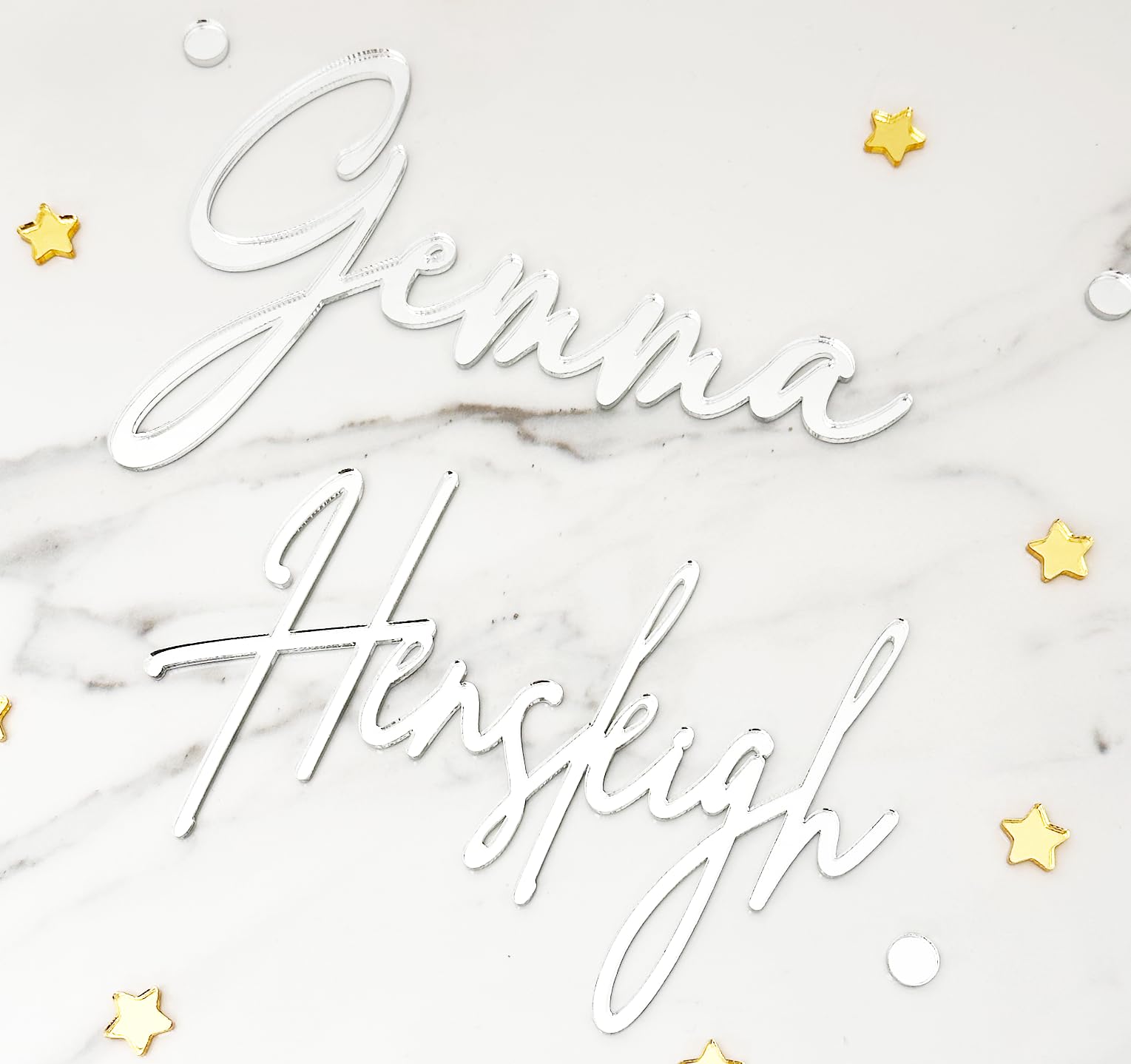 Custom Acrylic Cake Name Sign - Personalized Cake Topper Plaque for Birthdays, Baby Showers & Weddings | Made in USA | Cake Decoration Letters for Dessert Table Displays