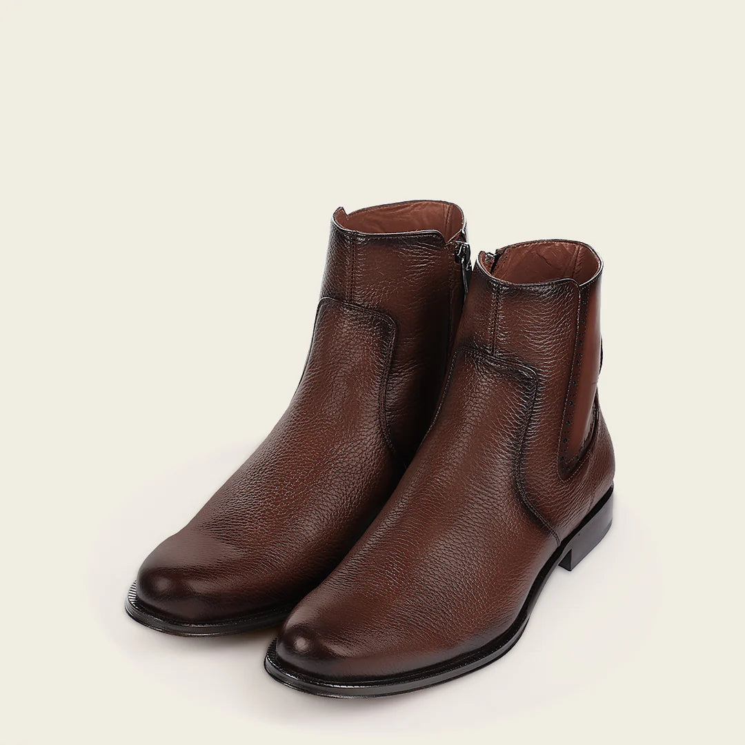 Franco Cuadra Men's Honey Dress Casual Deer Leather Ankle Boots - Comfortable & Stylish for Outdoor, Office & Date Nights
