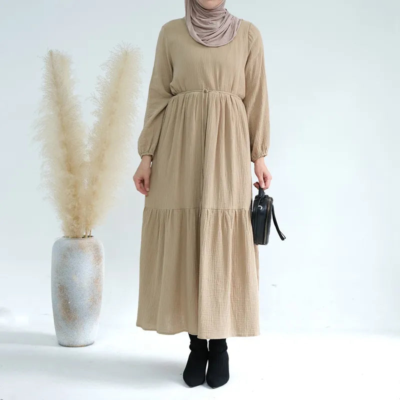 Modest Muslim Women's Winter Abaya Dress - Long Sleeve Loose Fit Prayer Dress for Hijab Fashion, Fall & Winter Wear - Perfect for Mosque, Prayer, and Special Occasions
