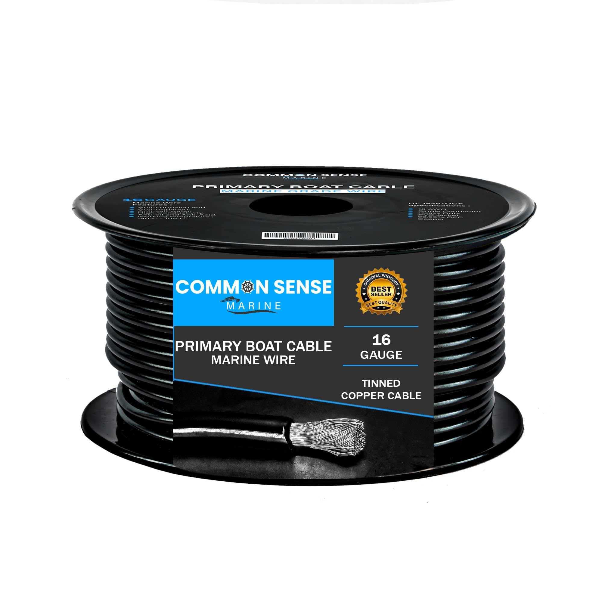 16 Gauge Marine Grade Boat Cable - 1000 ft Tinned Oxygen-Free Copper Wire (16 AWG) | UL 1426 PVC Wire for Boats, Automotive, Speakers, Campers & Trailers | Perfect for Marine Electrical Systems, RV Wiring & Audio Installations