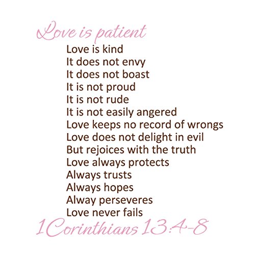 Love is Patient Bible Verse Wall Art - Wedding Gift Decor for Home