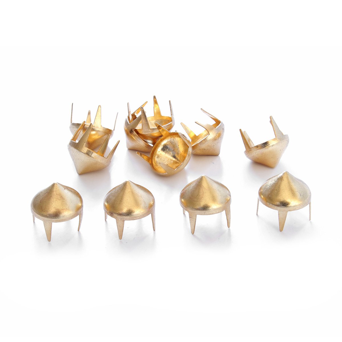 High Cone Spike Studs Rivets 8mm Gold - Embellishment for Bags, Belts, Leather Crafts & Clothing | DIY Punk Fashion Accessories for Jackets, Boots & Handmade Projects