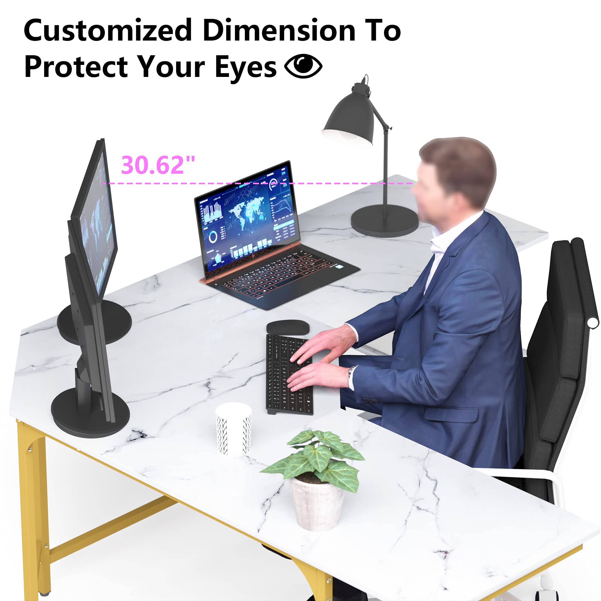 Modern L-Shaped Desk with Shelves - 64.84