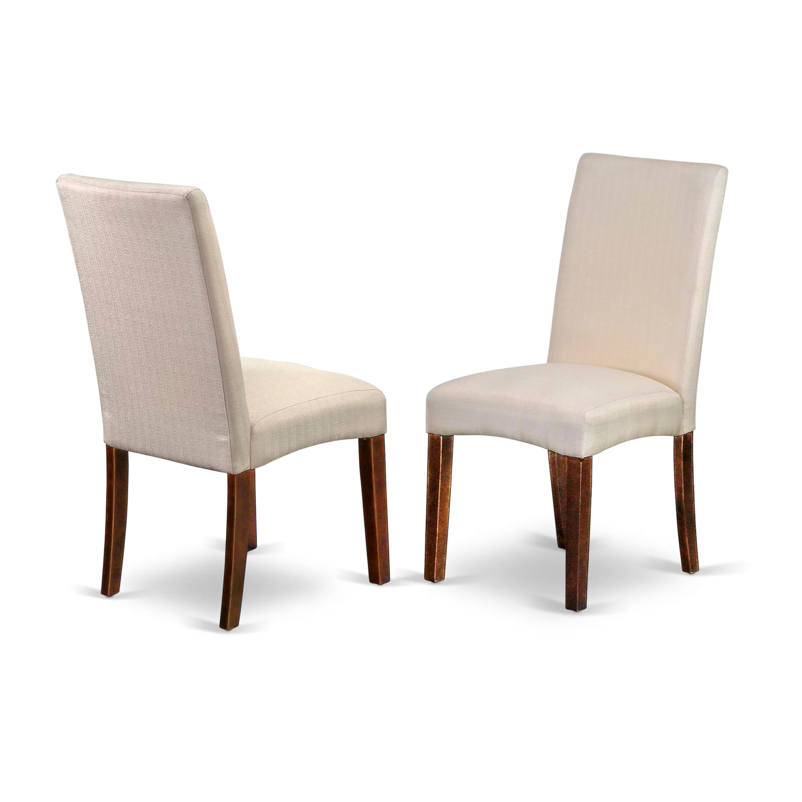 East West Furniture DLDR3-MAH-01 3-Piece Kitchen Table Set with Round Drop-Leaf Dining Table & 2 Cream Linen Fabric Chairs, 42x42 Inch, Mahogany - Perfect for Small Spaces, Breakfast Nooks & Cozy Dining Areas