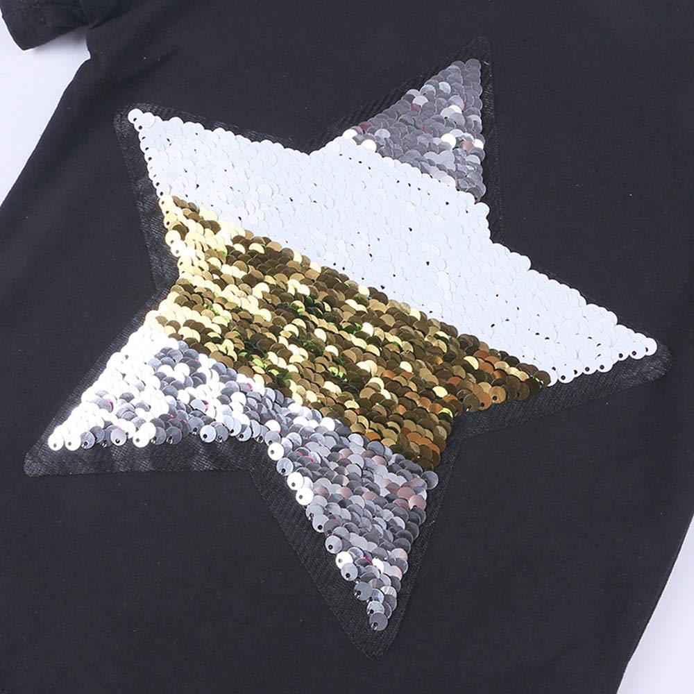 Kids' Magic Flip Sequins T-Shirt - Short Sleeve Crew Neck Top for Play & Parties