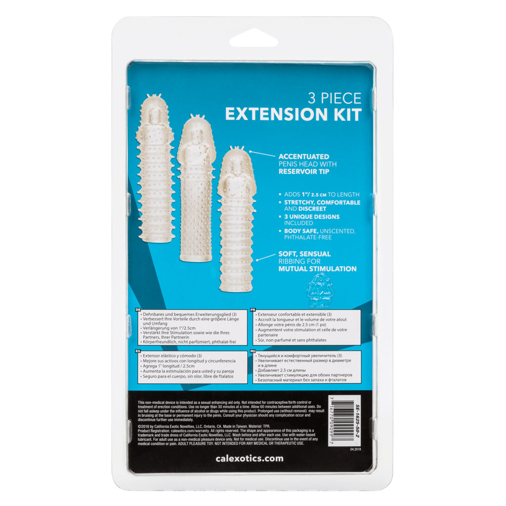 3 Piece Textured Penis Extension Sleeve Kit - Enhances Pleasure & Sensation for Couples - Perfect for Spicing Up Your Intimate Moments & Role Play Scenes
