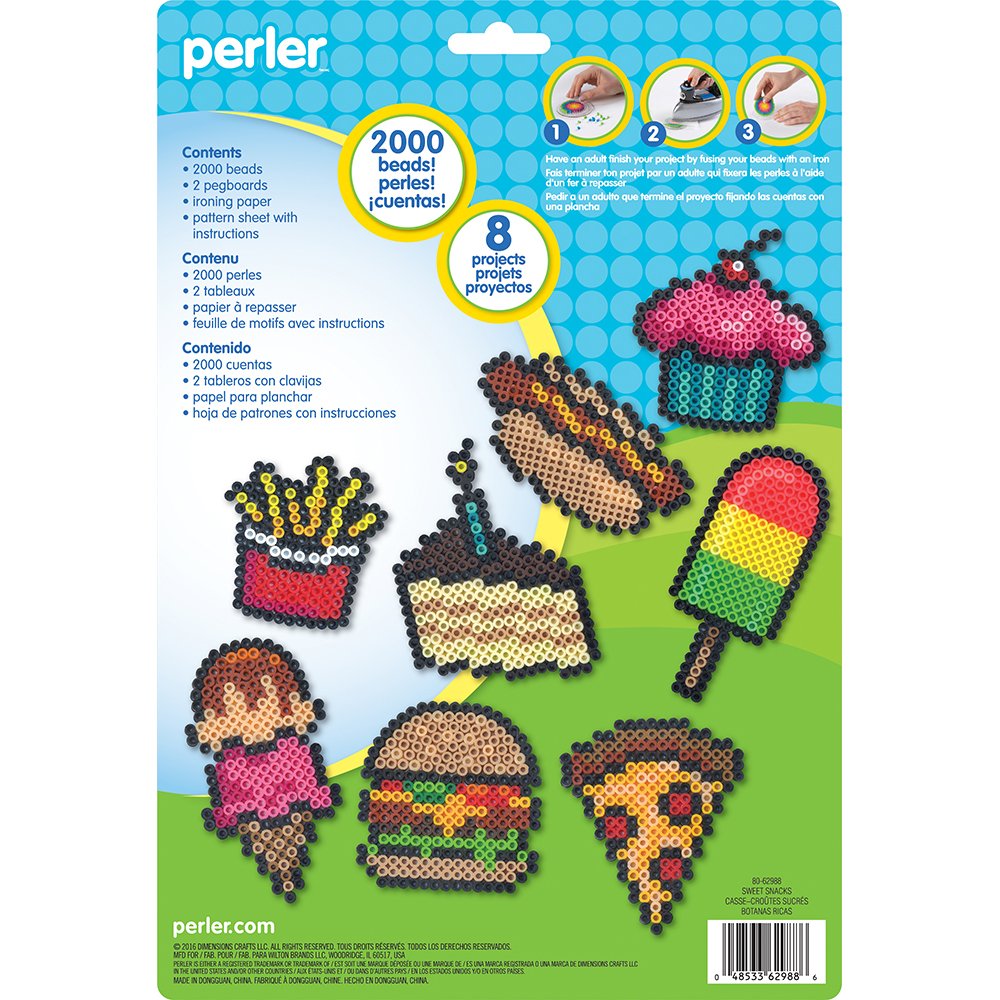 Perler Beads 'Sweet Snacks' Fuse Bead Kit - 2003 pcs Arts & Crafts for Kids - DIY Jewelry, Keychains & Room Decor (Perfect for Birthday Parties & Classroom Activities)