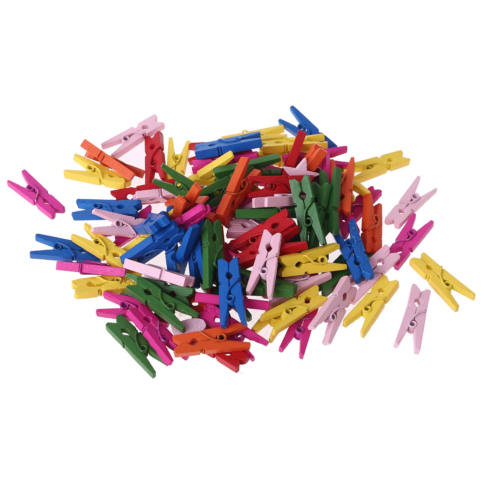 Mini Wooden Clips 25mm - 100Pcs for Photos, Crafts & Office Use