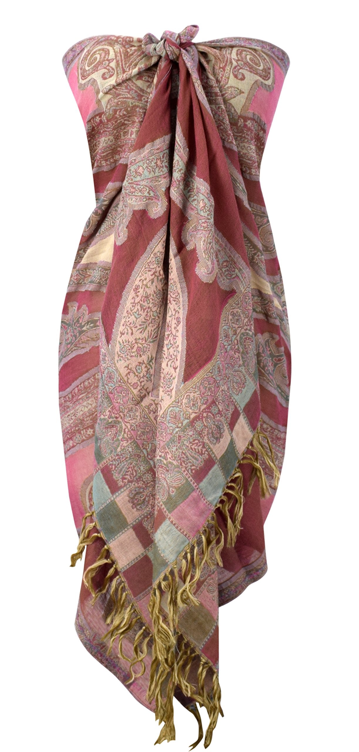 Elegant Handmade Paisley Damask Pashmina Shawl Scarf for Women - Lightweight Sheer Wrap for Parties, Weddings & Evening Events