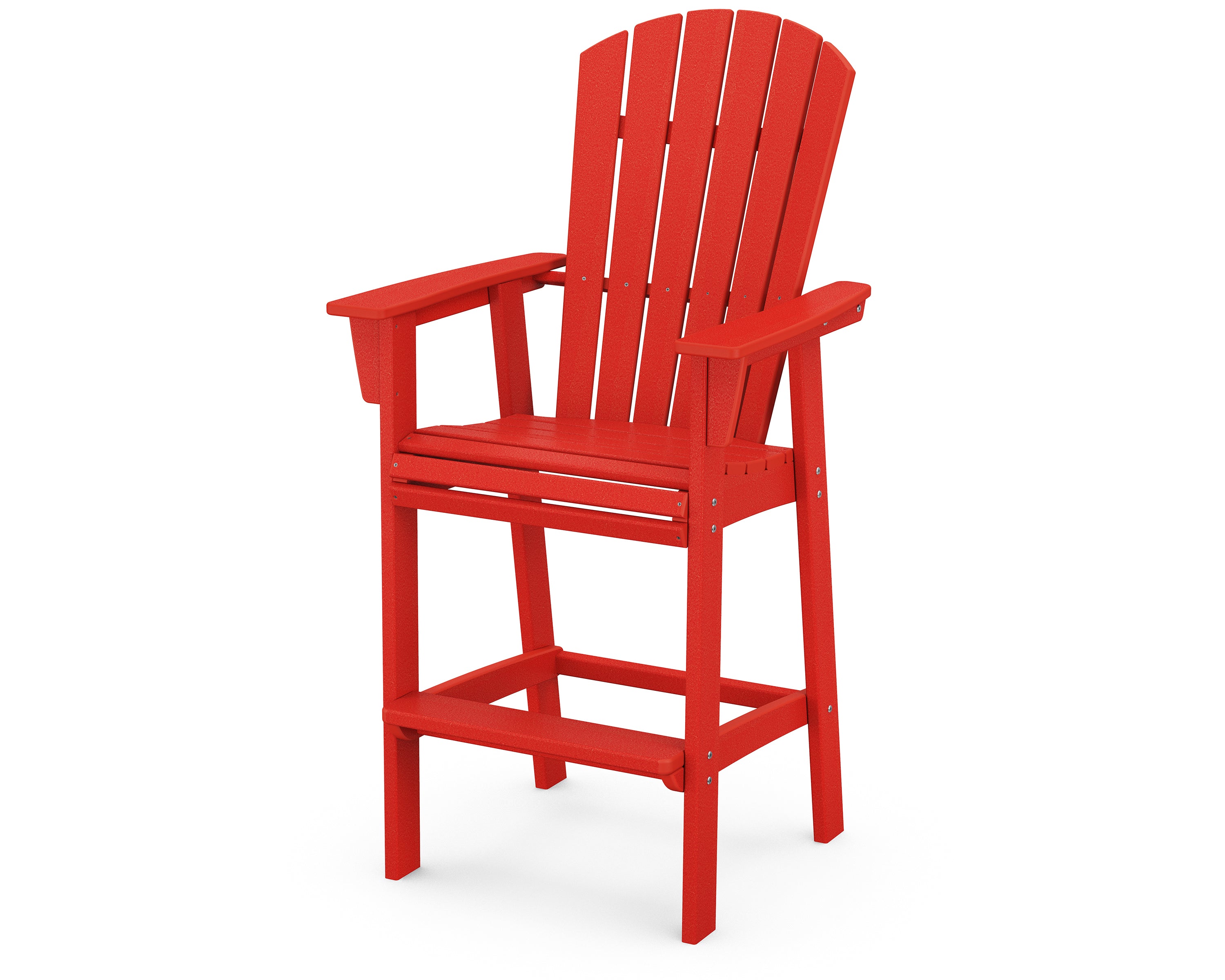 POLYWOOD Nautical Curveback Adirondack Bar Chair - Outdoor Patio Furniture, Weather-Resistant Plastic Adirondack Bar Stool for Deck, Poolside, Beach & Backyard Relaxation