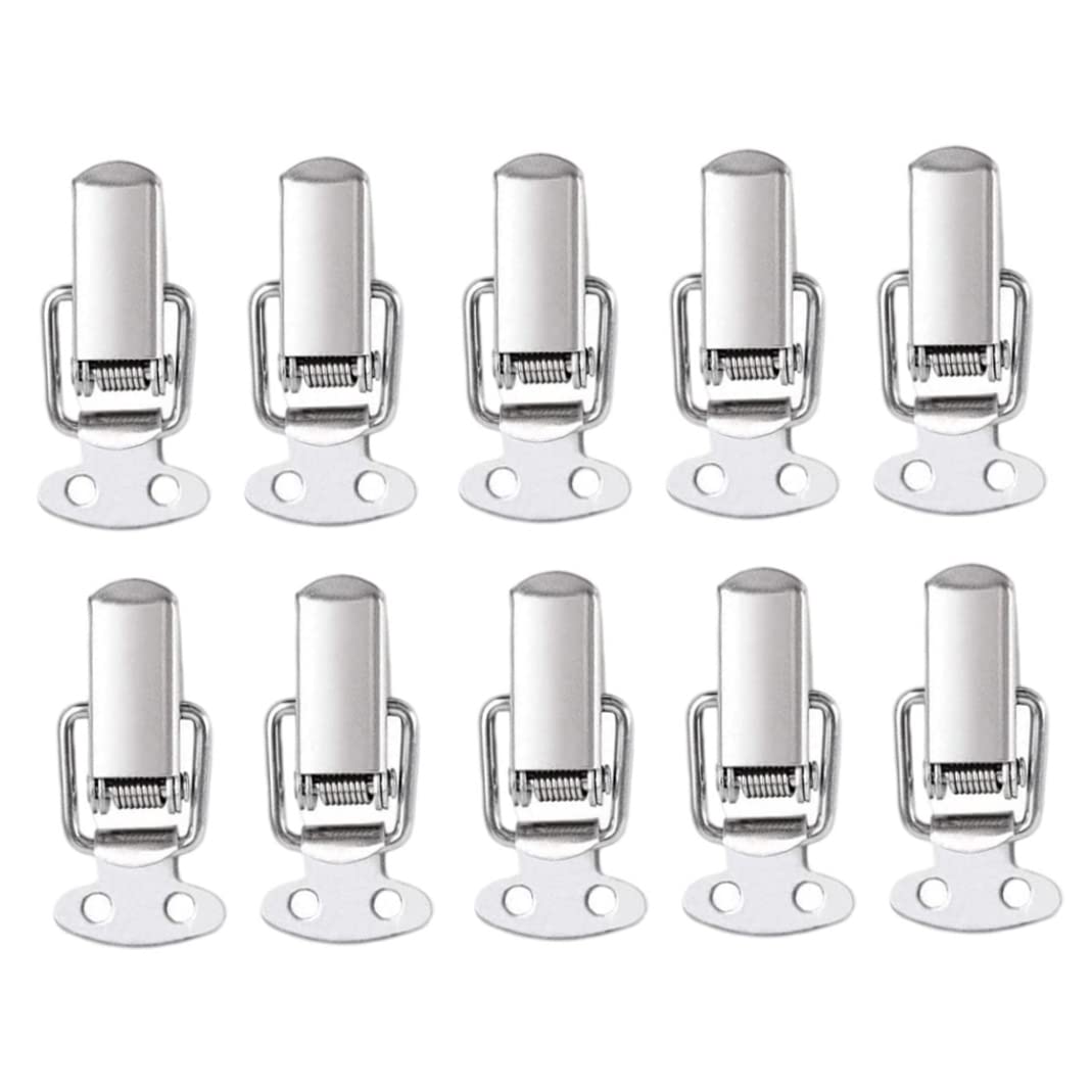 Eaarliyam 10pcs Snap Locks - Spring Loaded Stainless Steel Toggle Catch Hasp Clamp Clip Lock for Case Box & Drawer Security | Durable Cabinet, Toolbox, Storage Container Locks for Home & Office Organization