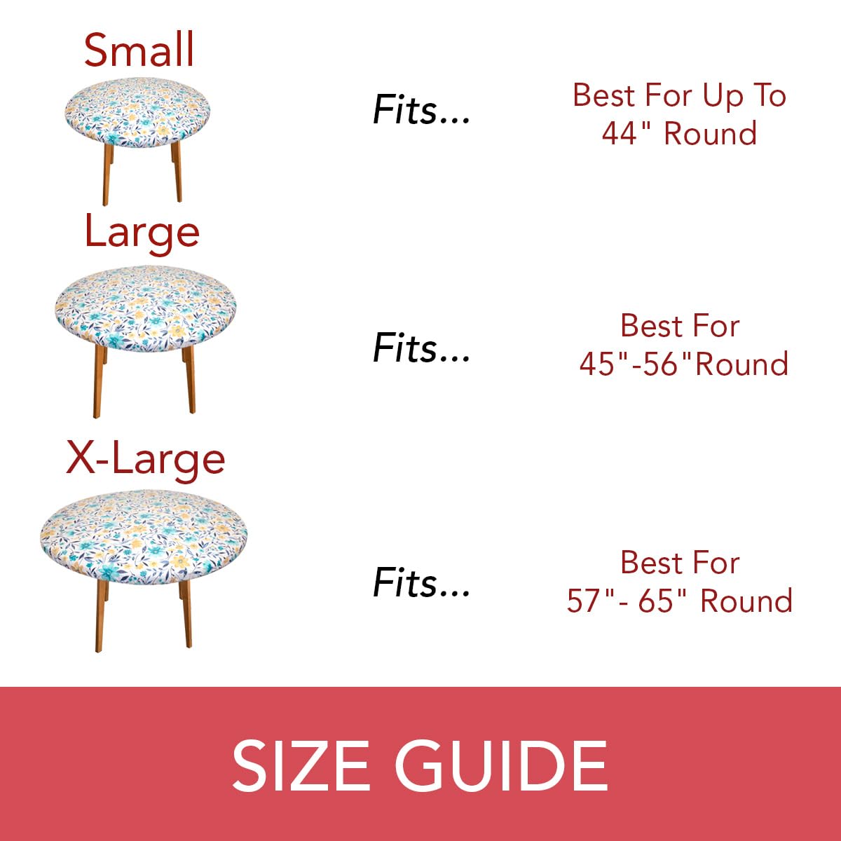 Premium Elastic Flannel-Backed Vinyl Tablecloth - Floating Floral Design for Round, Oblong & Oval Tables (Fits 45