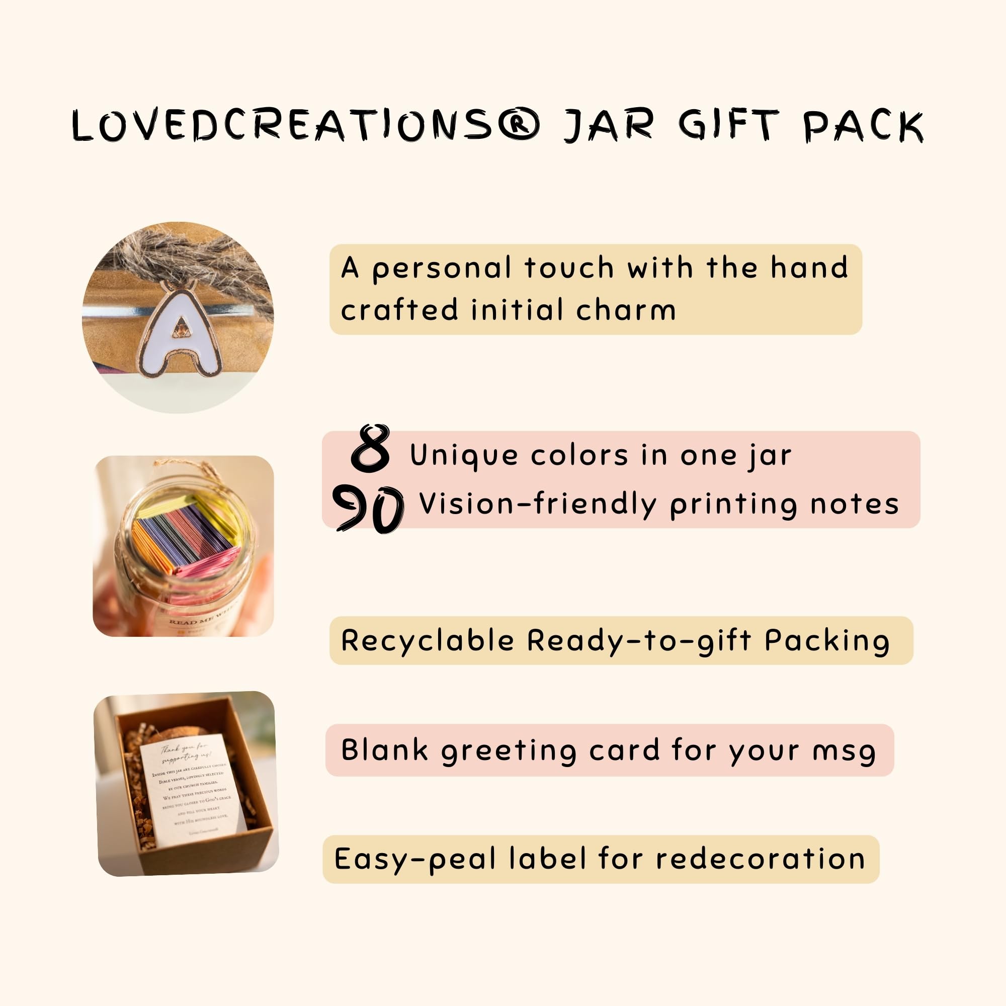 Initial A Bible Verses Jar - Christian Gifts for Women & Teens | Prayer & Mood-Boosting Scripture
