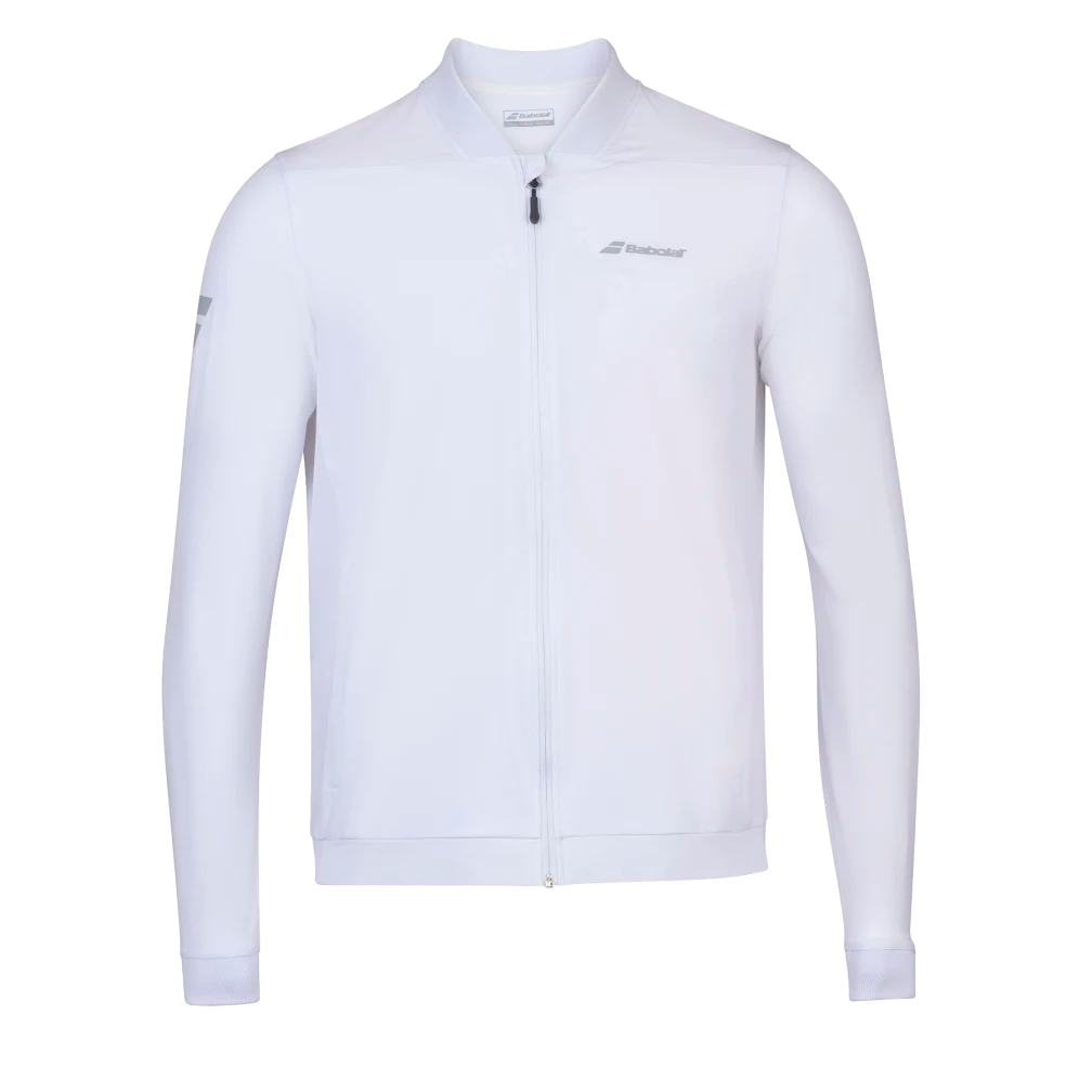 Babolat Junior Play Jacket - White | Kids Tennis Jacket for Boys & Girls | Lightweight & Breathable for Outdoor Sports & Training