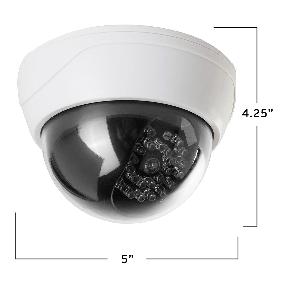 Dummy CCTV Dome Security Camera with 28 Red LED Lights - Fake Surveillance Camera for Home, Office & Business Security