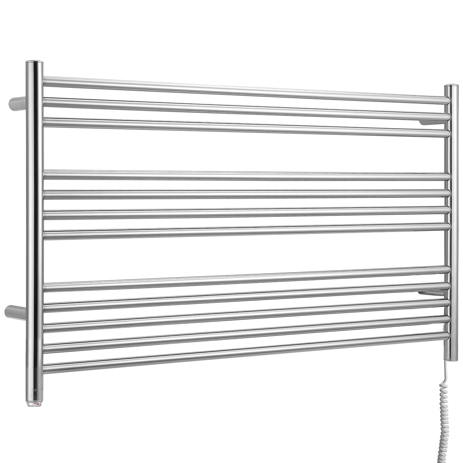 Ancona Amplia Dual 12 Bar Hardwired & Plug-in Chrome Towel Warmer - Premium Bathroom Heated Towel Rack for Spa, Luxury Home & Hotel Use