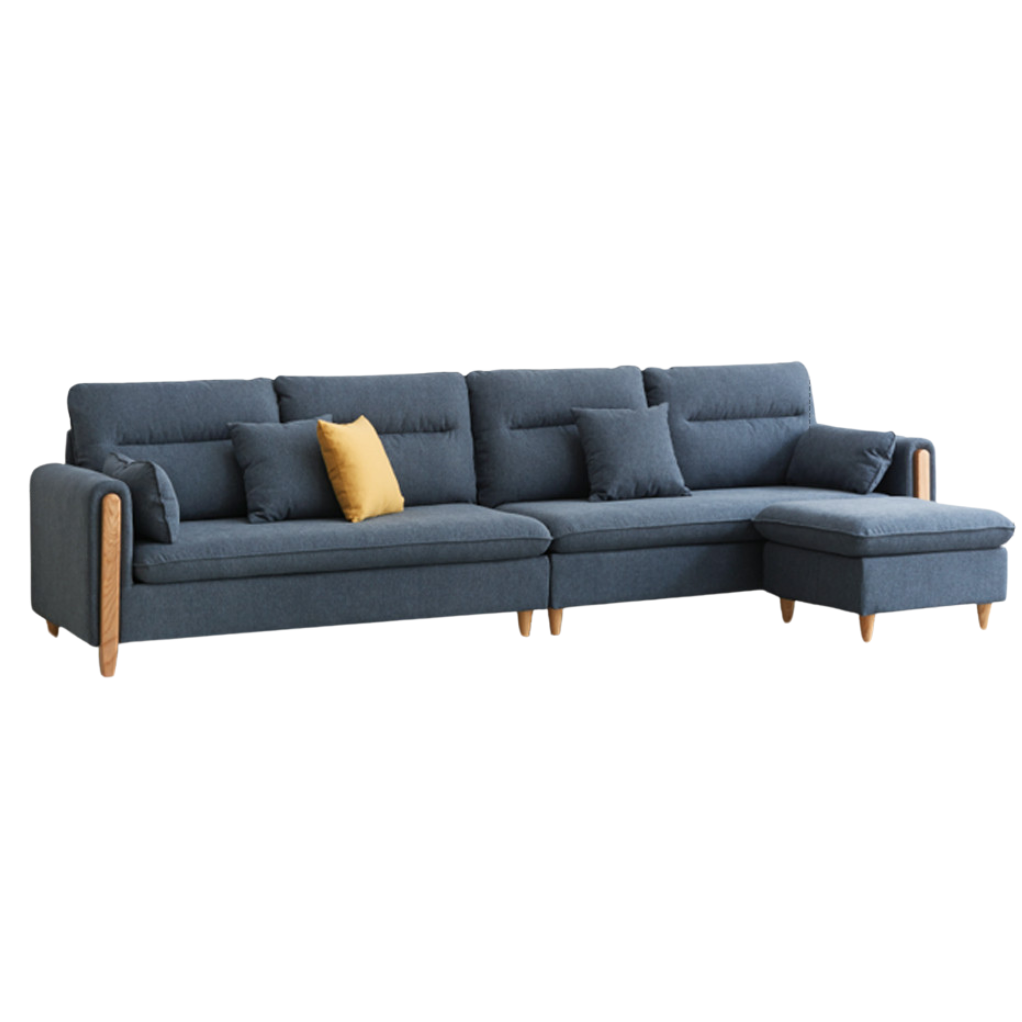 Premium Oak Solid Wood Luxury Fabric Sofa - Elegant & Durable Living Room Furniture for Home & Office Decor