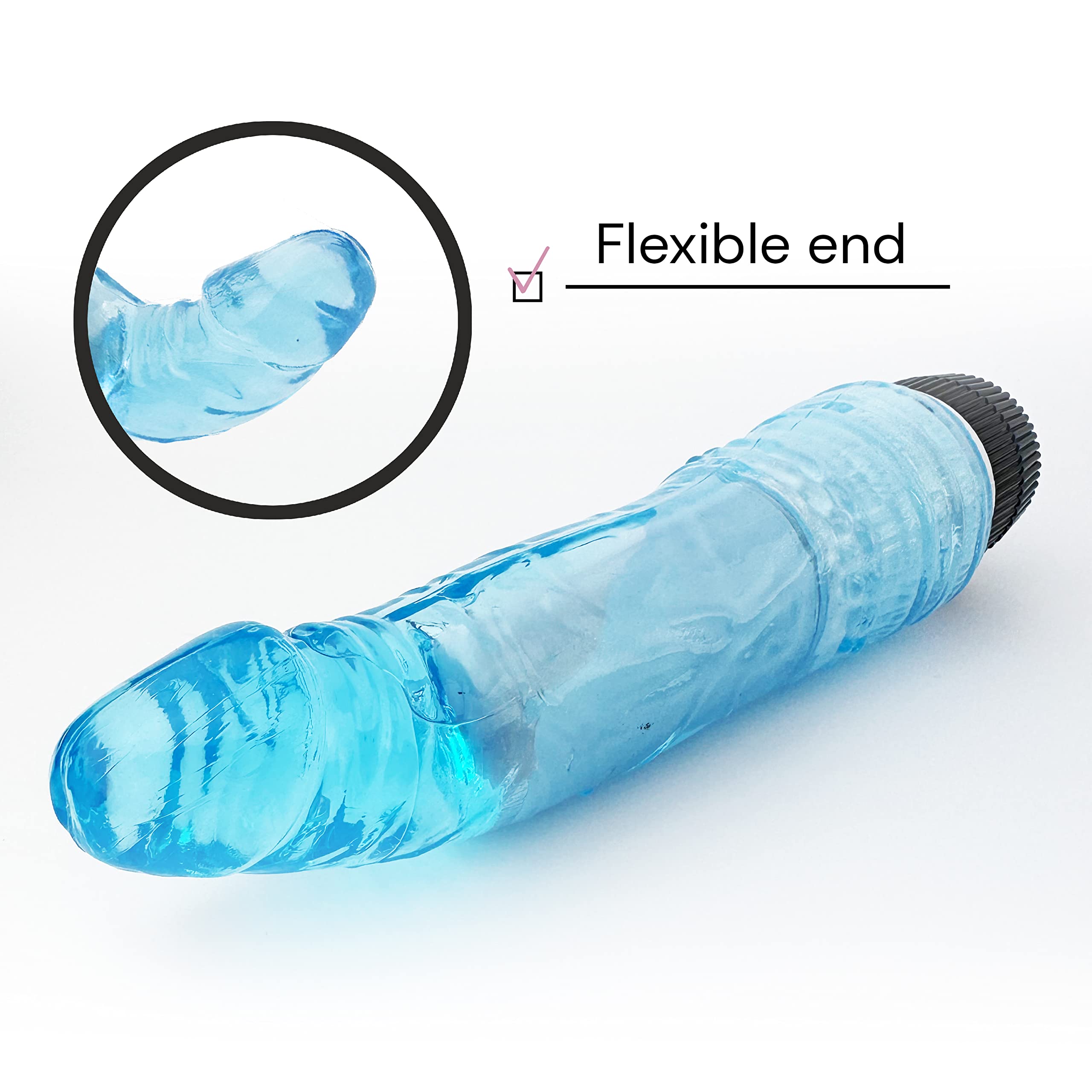 Waterproof ABS Realistic Vibrator for Women - 7.5 Inch Blue Dildo with 1.4-1.7 Inch Diameter - Powerful G-Spot & Clitoral Stimulation Adult Toy for Solo Play, Couples Intimacy & Sensual Massage