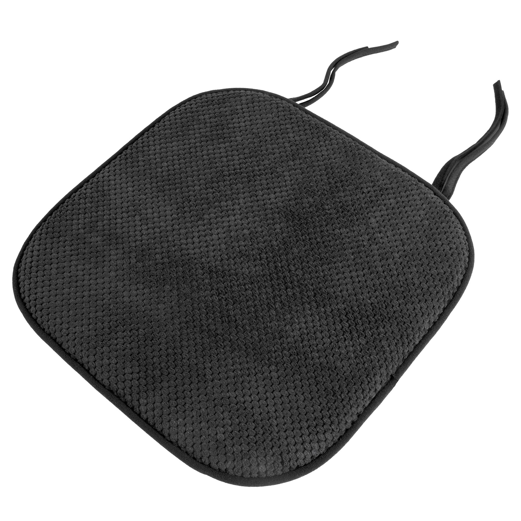Bedford Home Chair Cushion - Charcoal Gray - Comfortable Seat Pad for Dining Chairs, Office Chairs, and Patio Furniture - Washable & Non-Slip Design