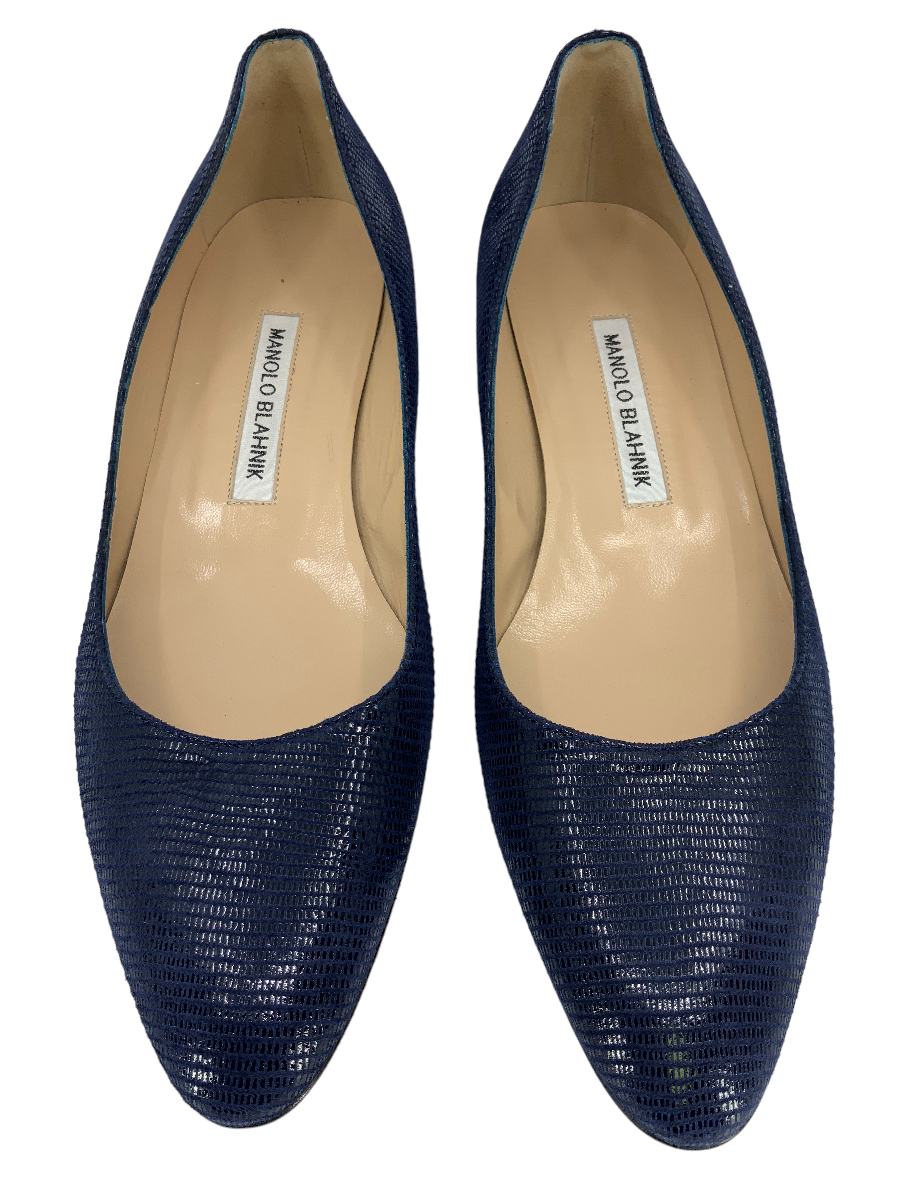 Manolo Blahnik Listony Leather Low Heel Pumps Women's Size 8.5 - Comfortable Dress Shoes for Office, Wedding & Evening Events