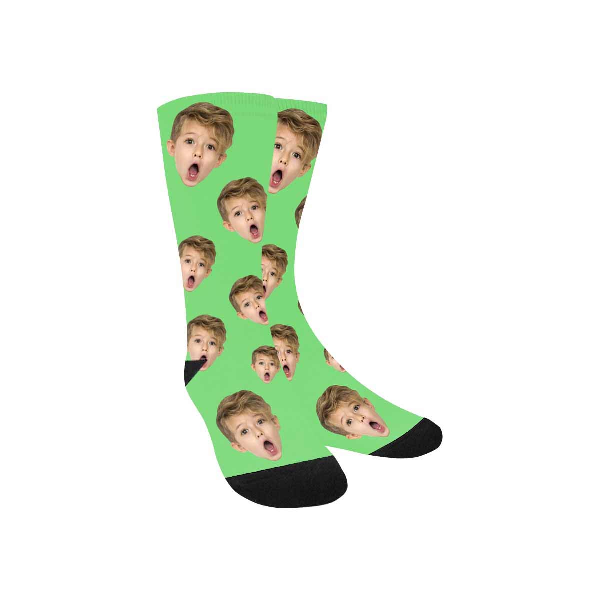 MyPupSocks Custom Photo Socks - Personalized Black Crew Socks for Men & Women - Turn Your Picture into Fun Novelty Socks - Perfect Gift for Birthdays, Christmas & Couples