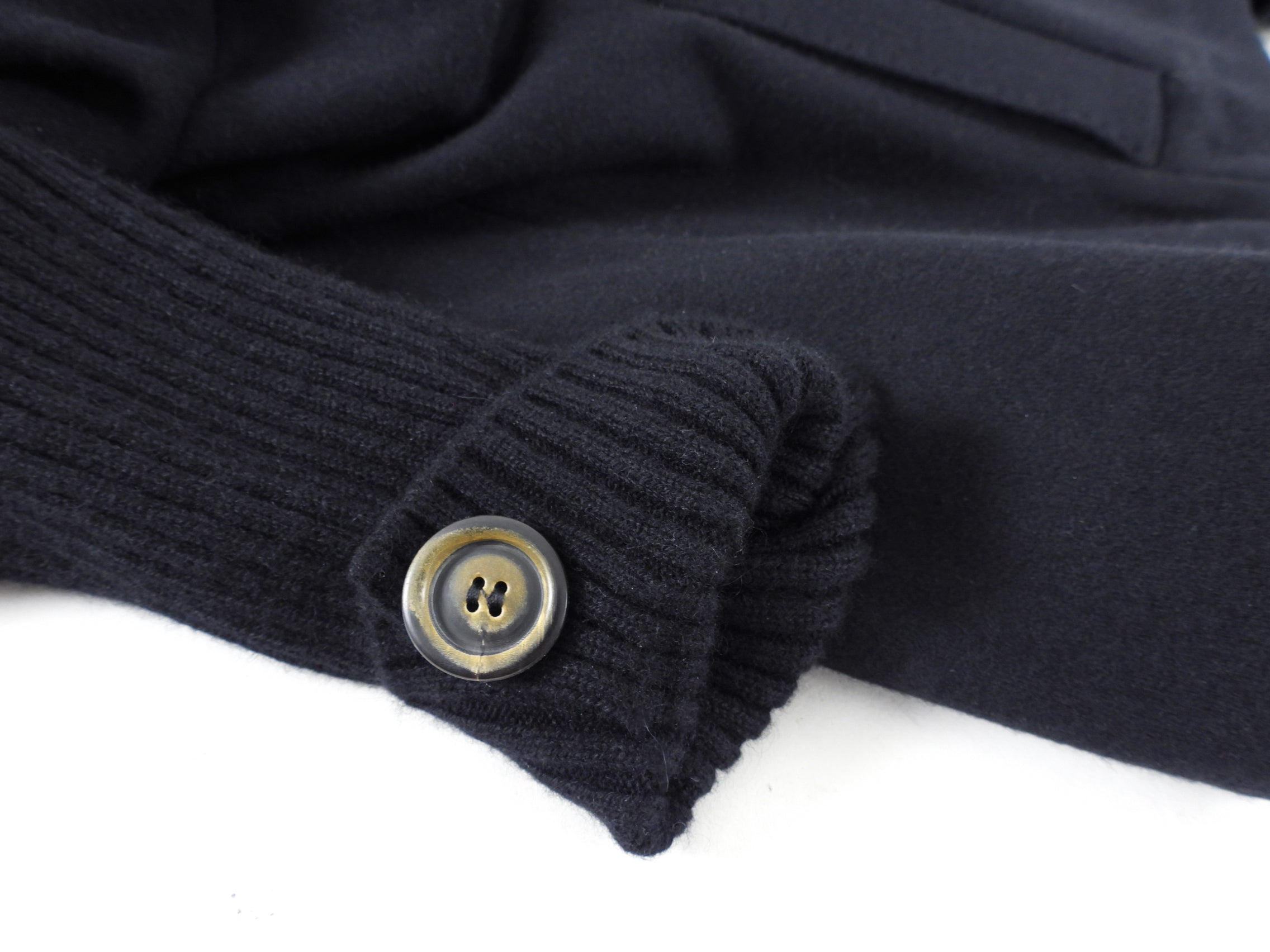 Brunello Cucinelli Black Wool Jacket with Knit Trim - Men's Luxury Italian Wool Blazer | Size IT44 / USA M | Perfect for Business Meetings & Formal Events