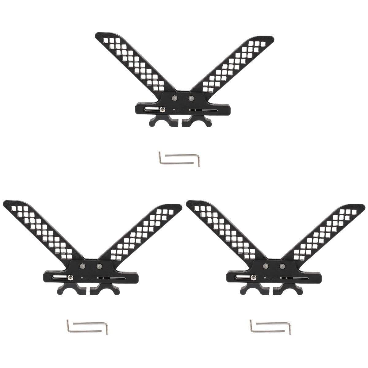 PRETYZOOM 3-Pack Lightweight Adjustable Compound Bow Stand - Scissor Style Kick Holder for Archery (Black) | Perfect for Target Practice, Bow Hunting & Outdoor Shooting Range Use