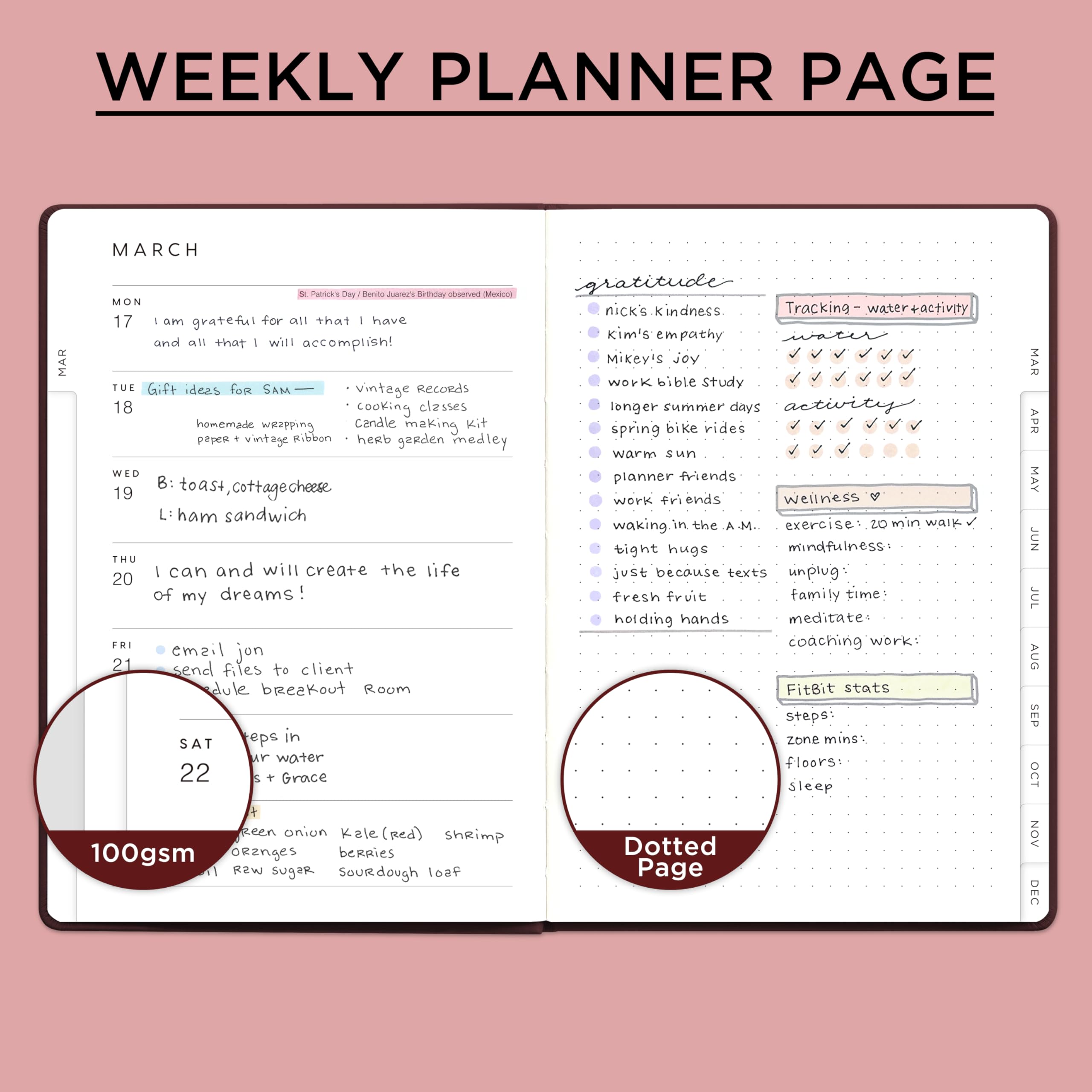 2025 Daily Weekly Monthly Planner - A5 Size (5.7