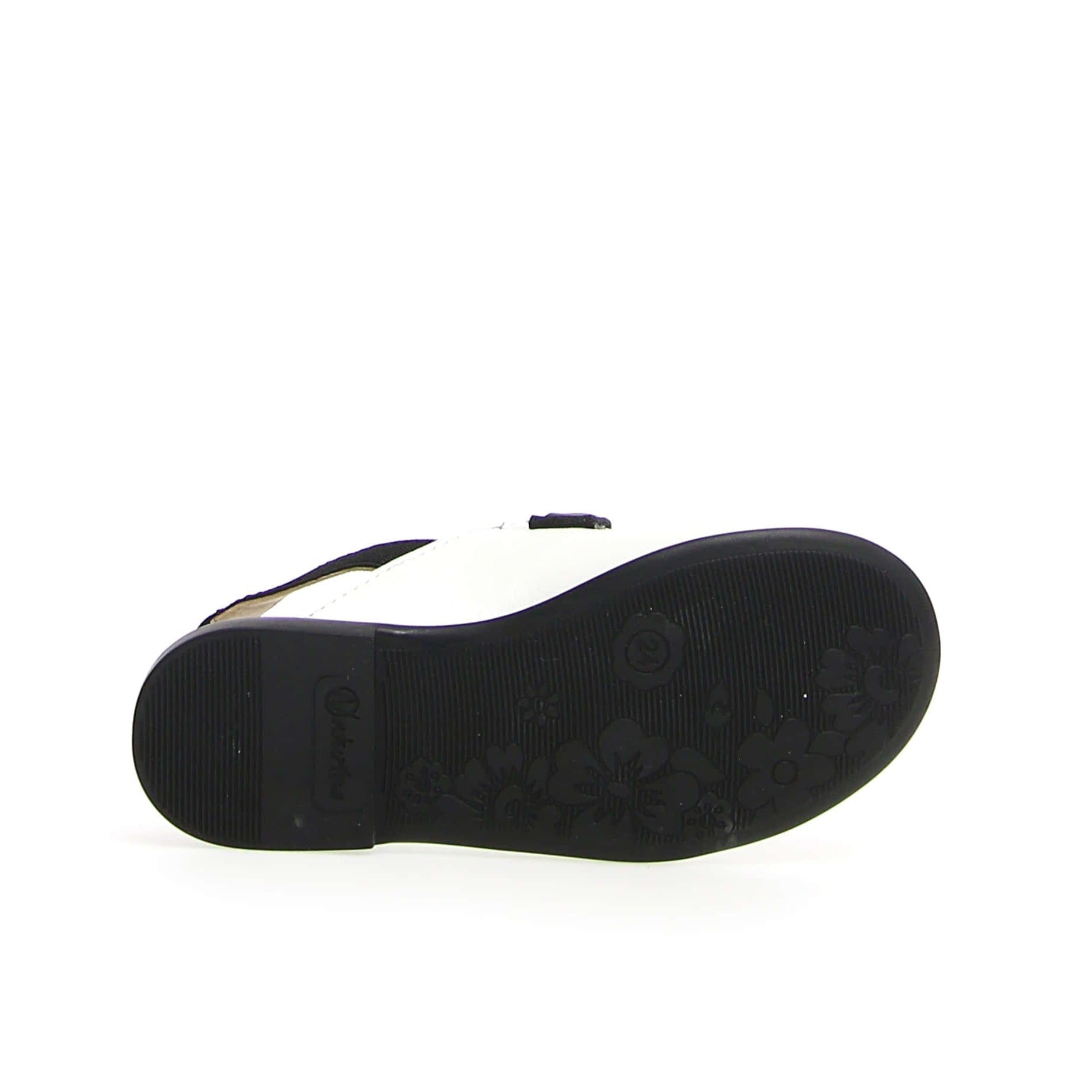 Naturino Mestre Sling Back Sandals for Girls - Comfortable White & Black Leather School Shoes for Everyday Wear & Play