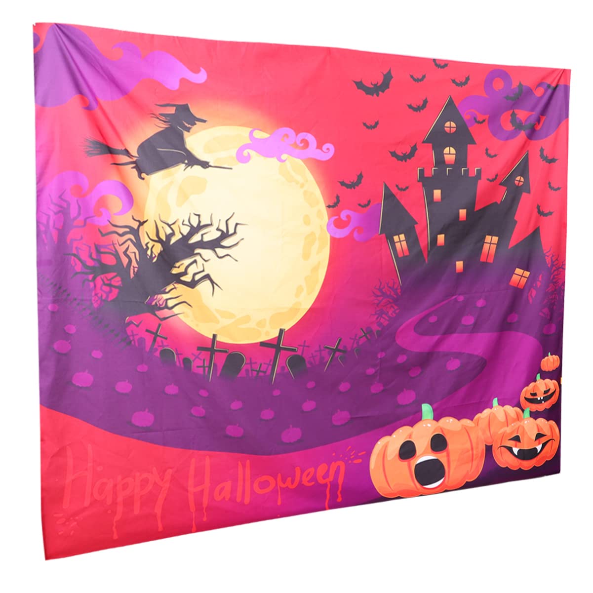 EXCEART Halloween Party Tapestry - Spooky Horror Wall Decor with Bats & Pumpkins for Halloween Home Decor | Perfect for Bedroom, Living Room & Halloween Party Backdrop