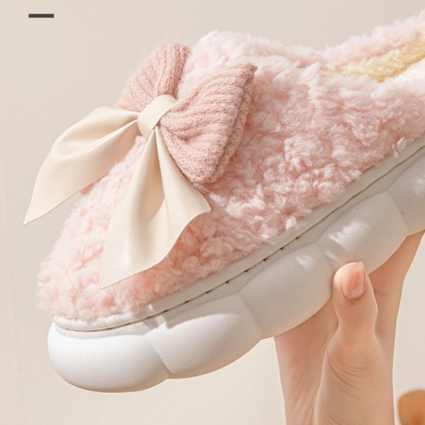 Women's Cozy Soft Plush Bow Tie Slippers - Lightweight Thick Sole Winter House Shoes | Non-Slip Indoor Fuzzy Slippers for Home, Bedroom & Lounge Wear | Perfect Gift for Her